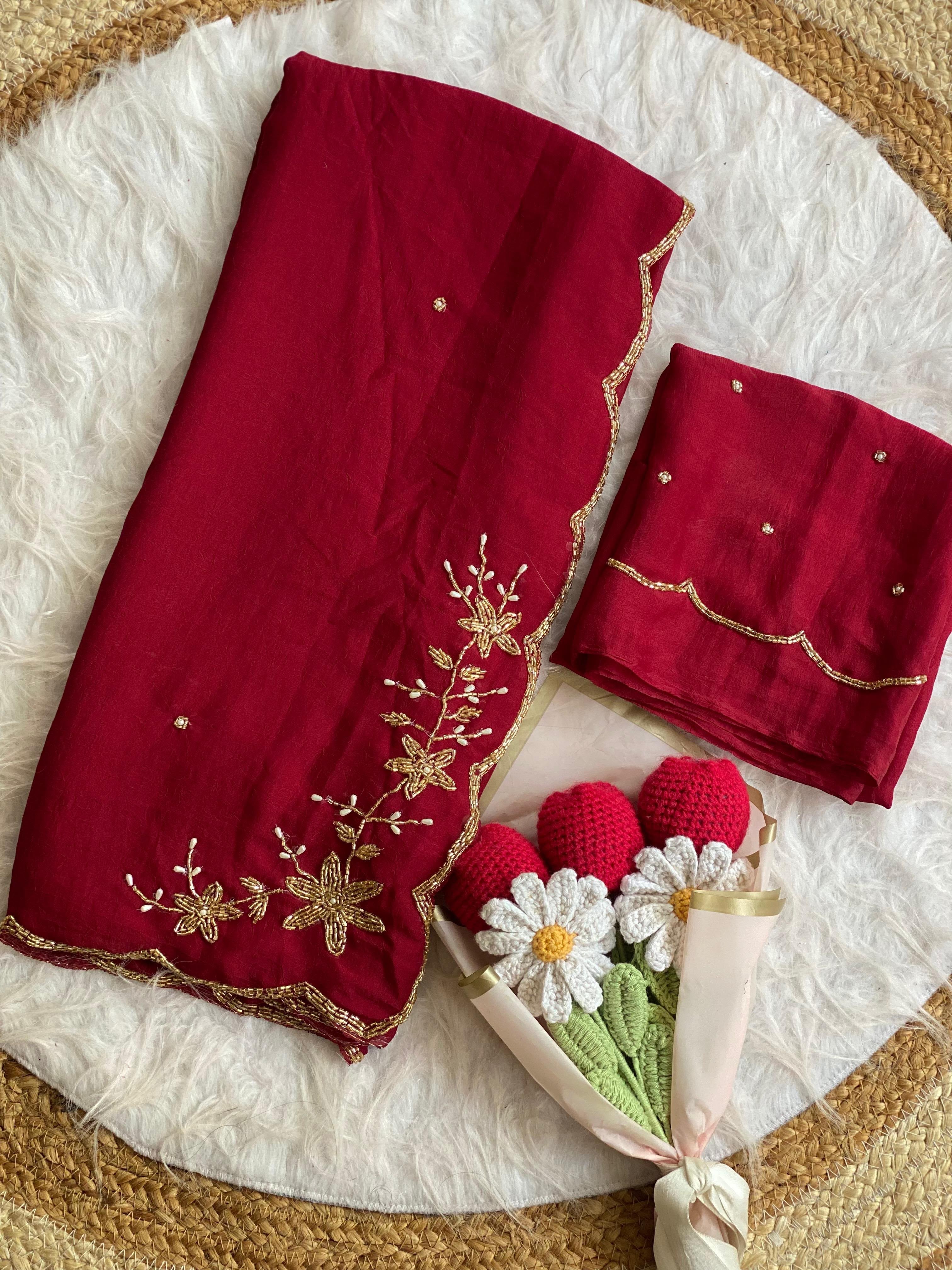 Soft crush silk saree