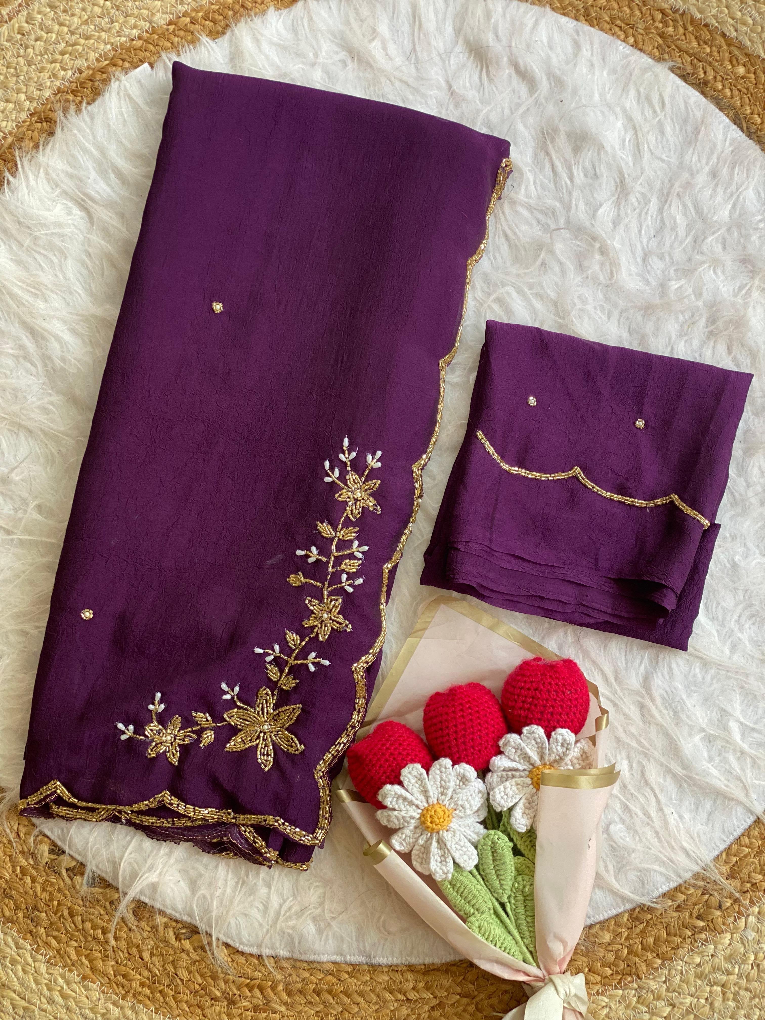 Soft crush silk saree