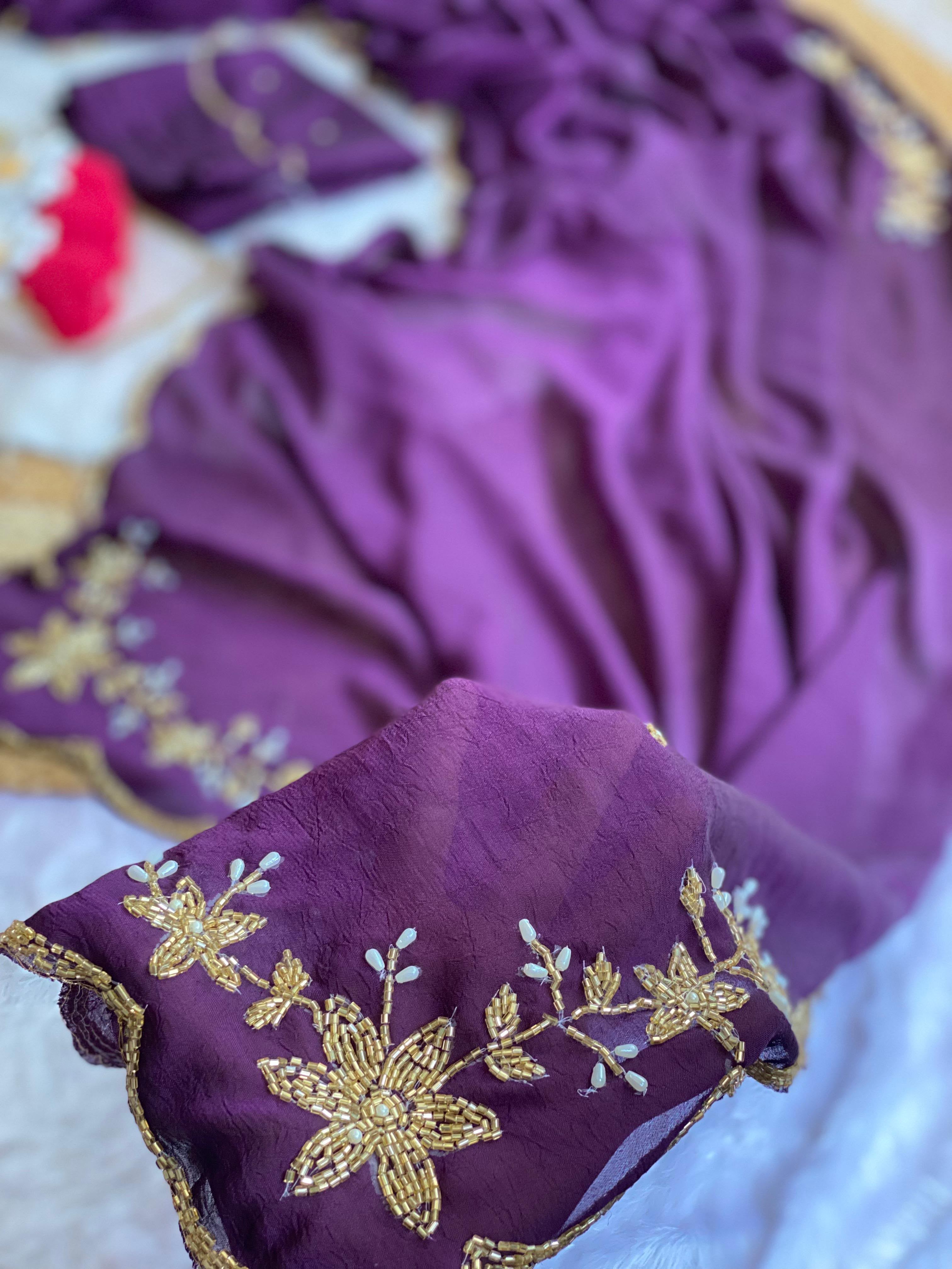 Soft crush silk saree