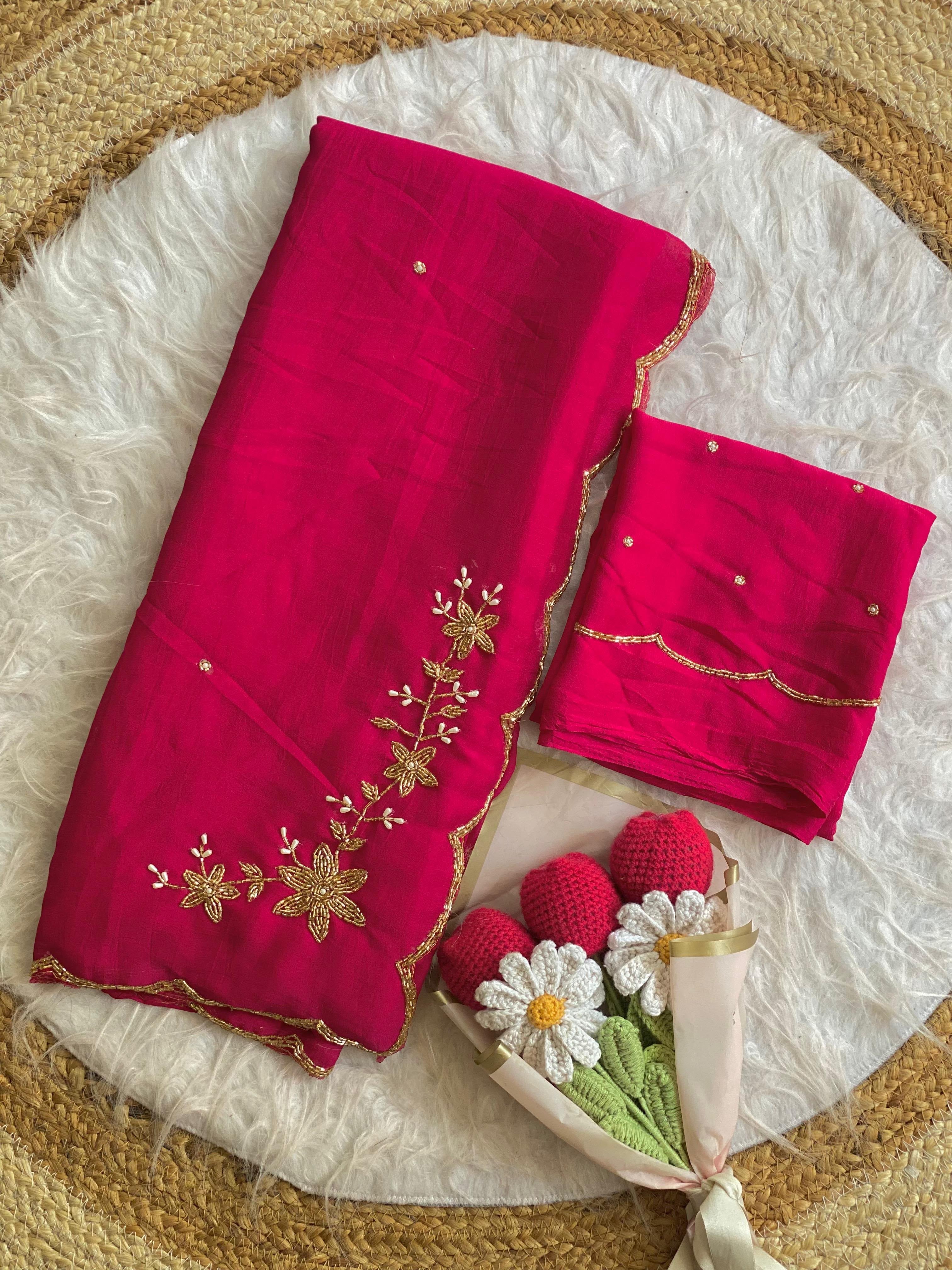 Soft crush silk saree