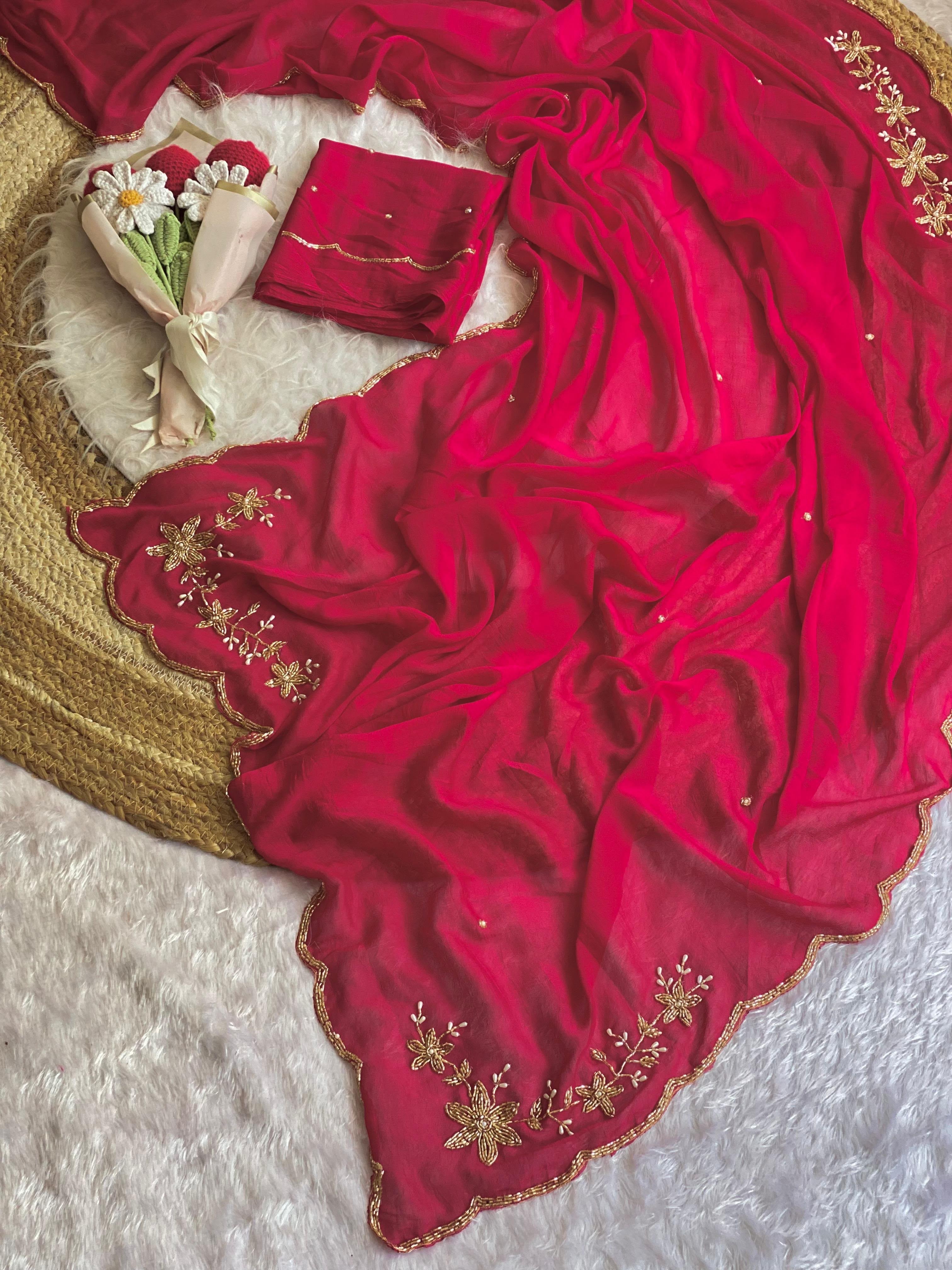 Soft crush silk saree