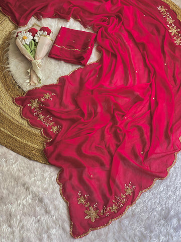 Soft crush silk saree