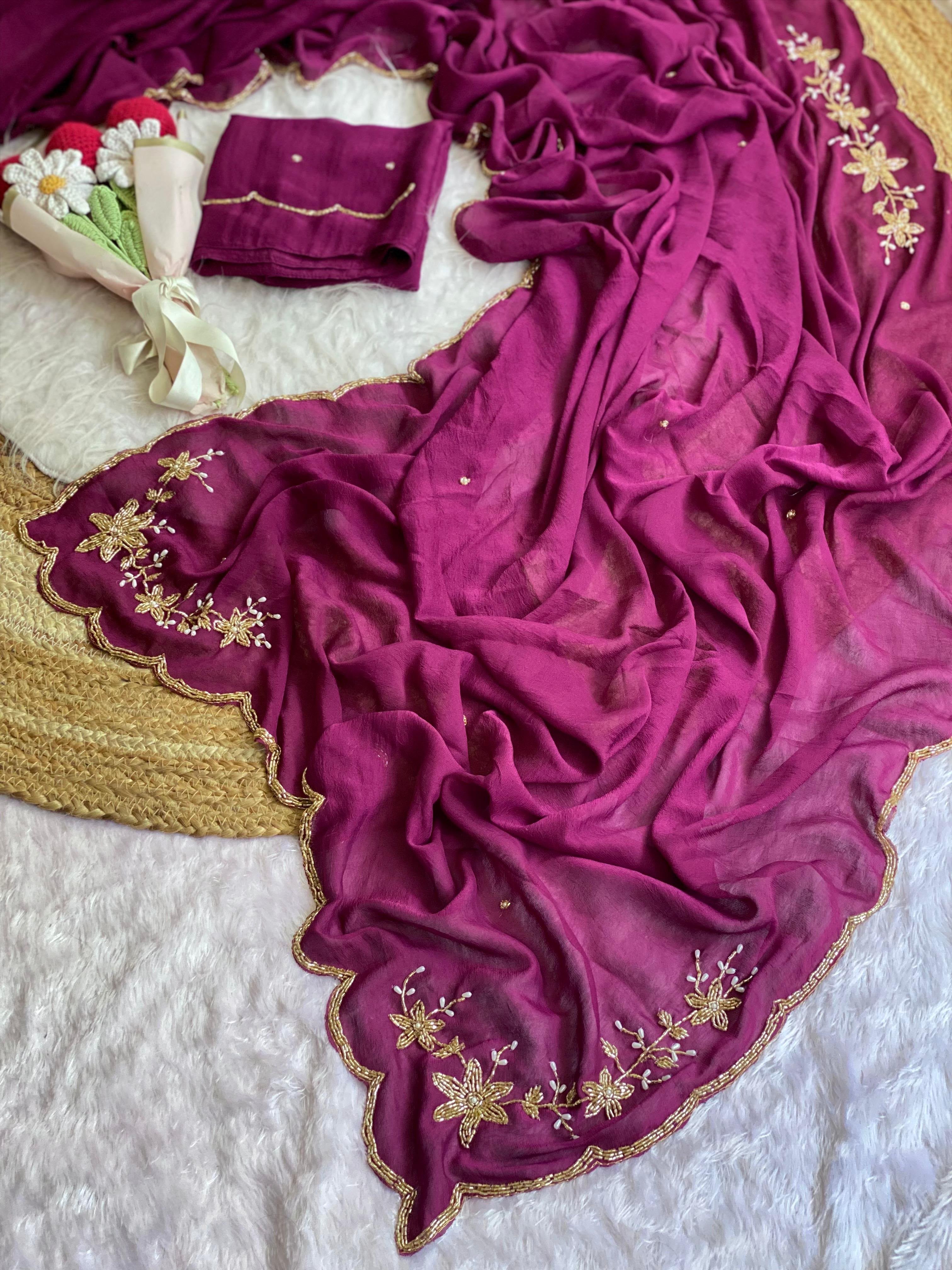 Soft crush saree