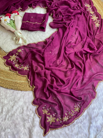 Soft crush saree