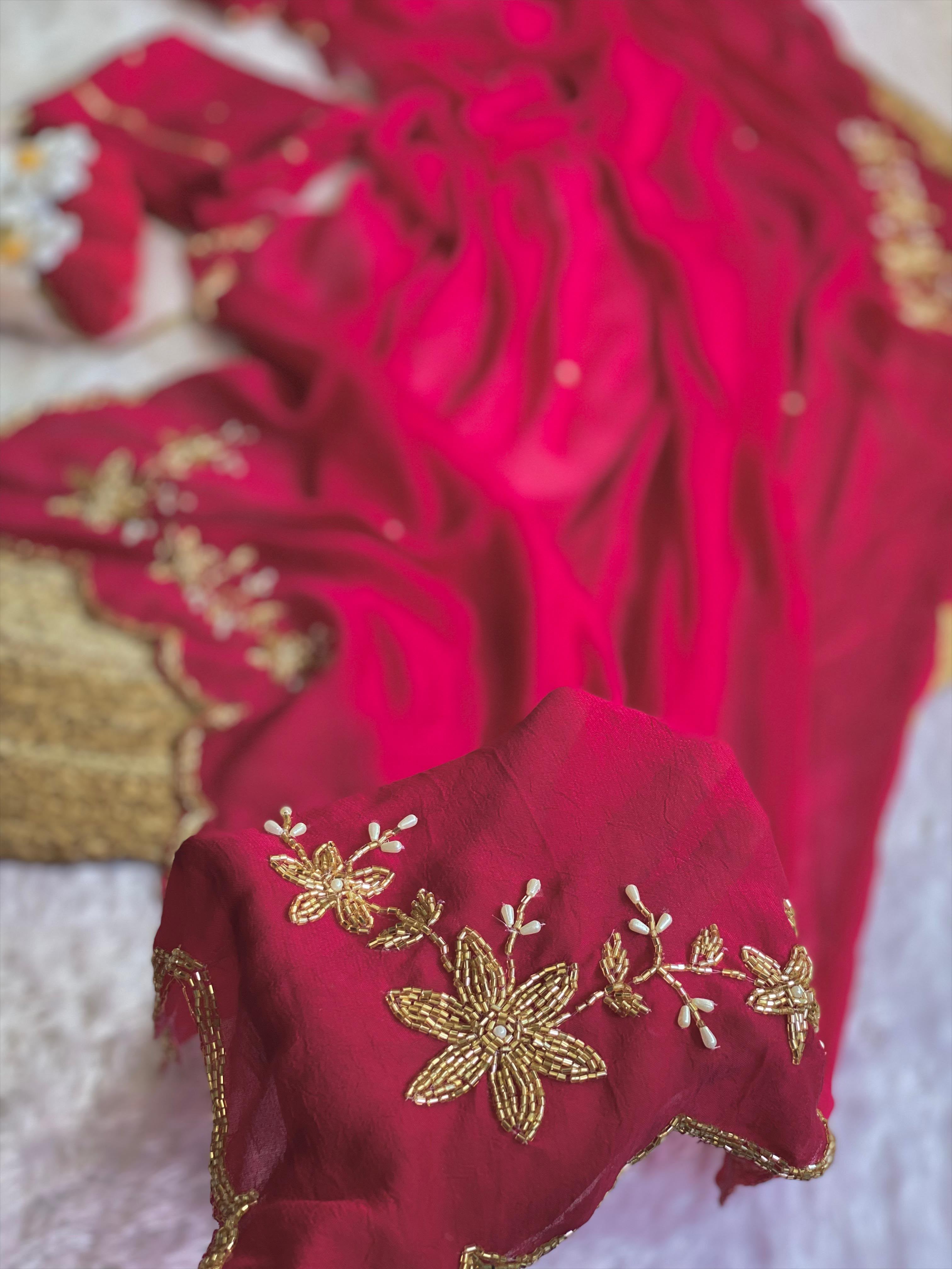 Soft crush silk saree