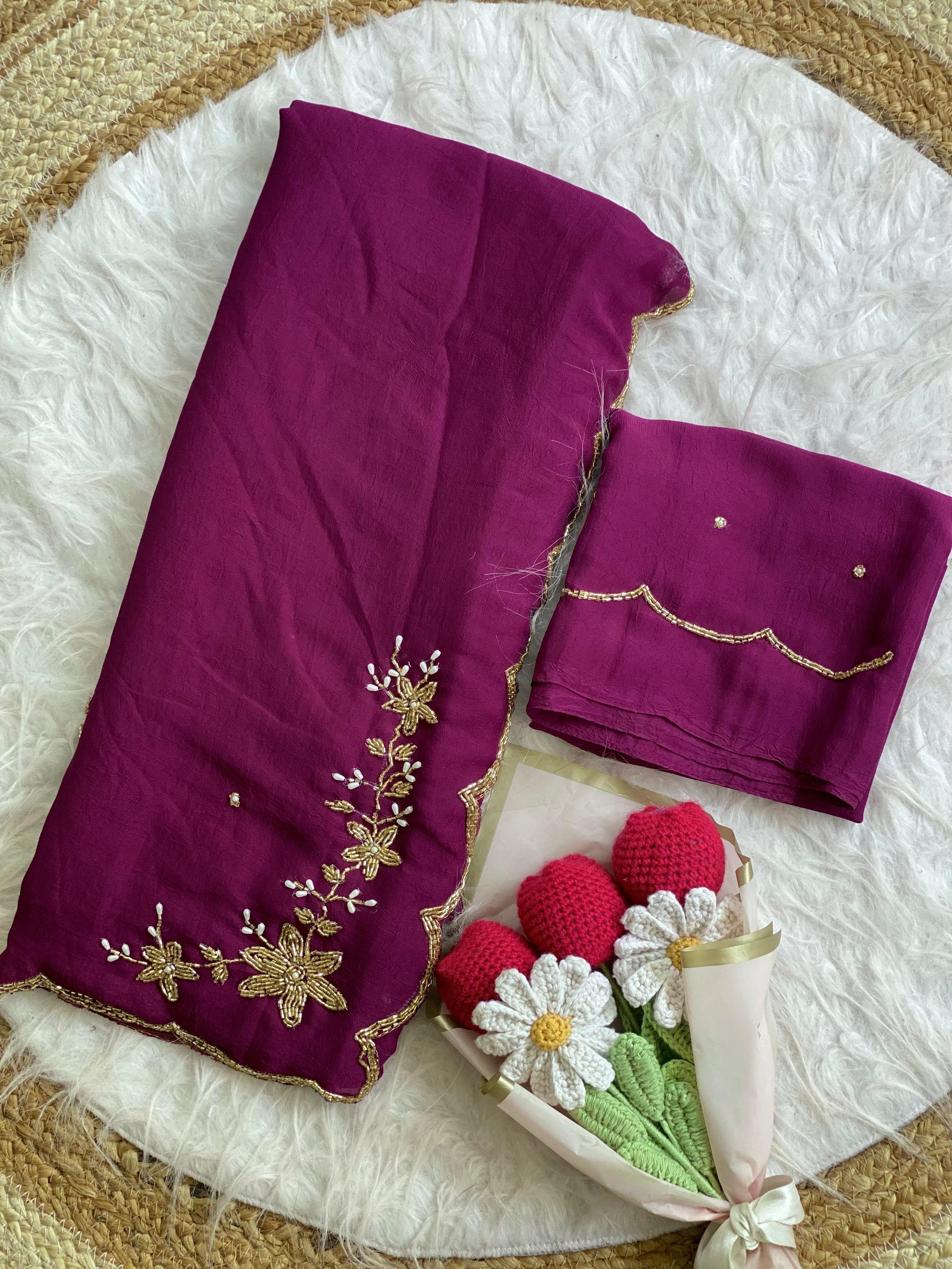 Soft crush saree
