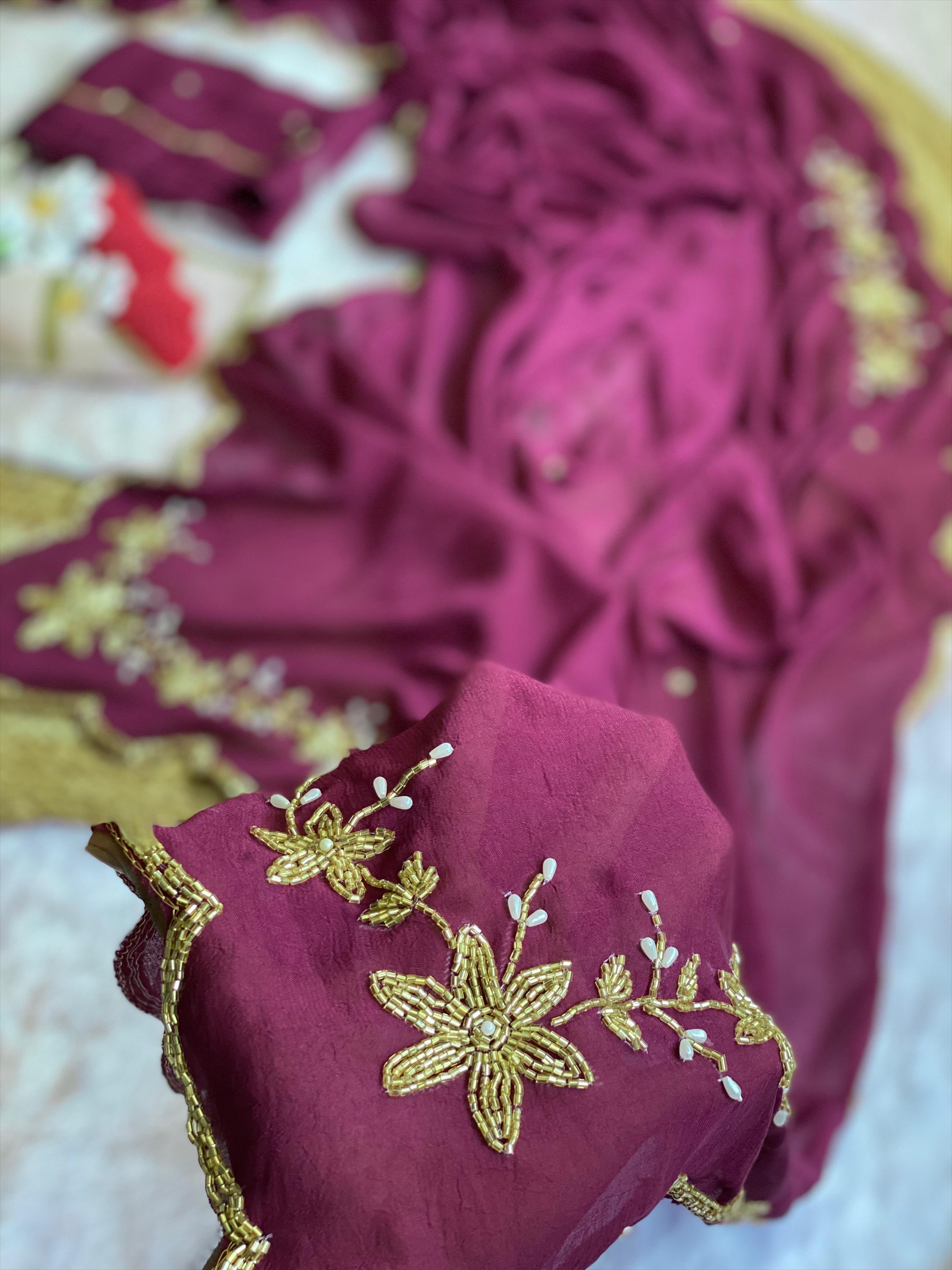 Soft crush saree