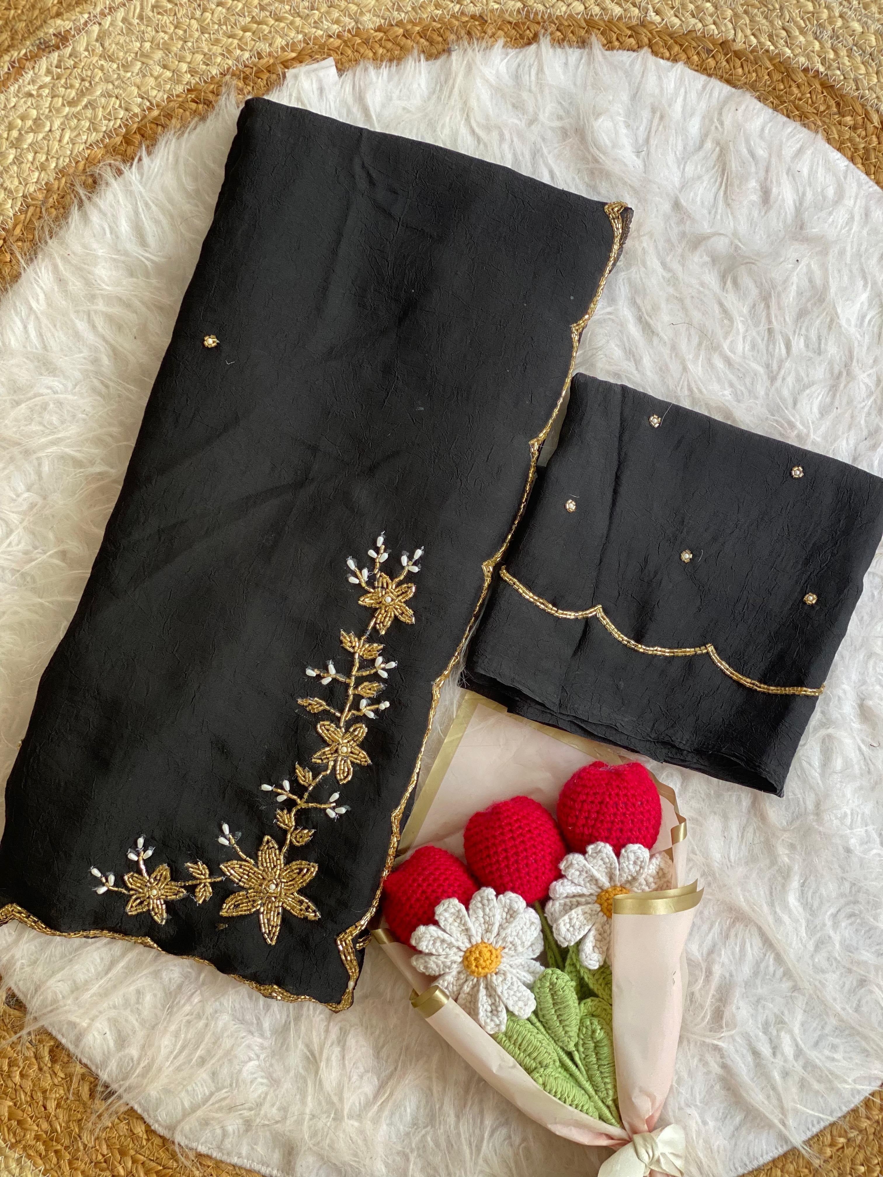 Soft crush silk saree