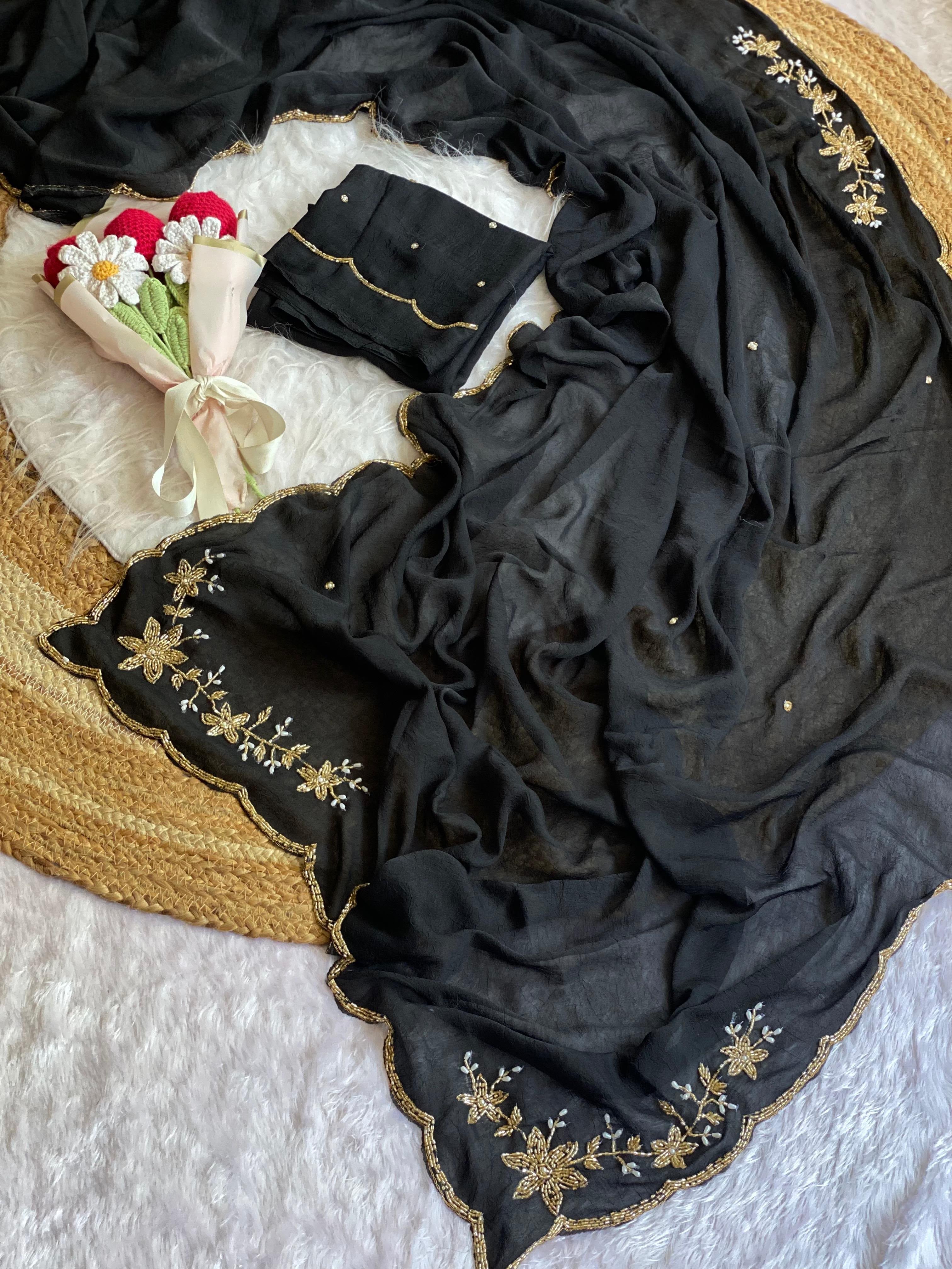Soft crush silk saree