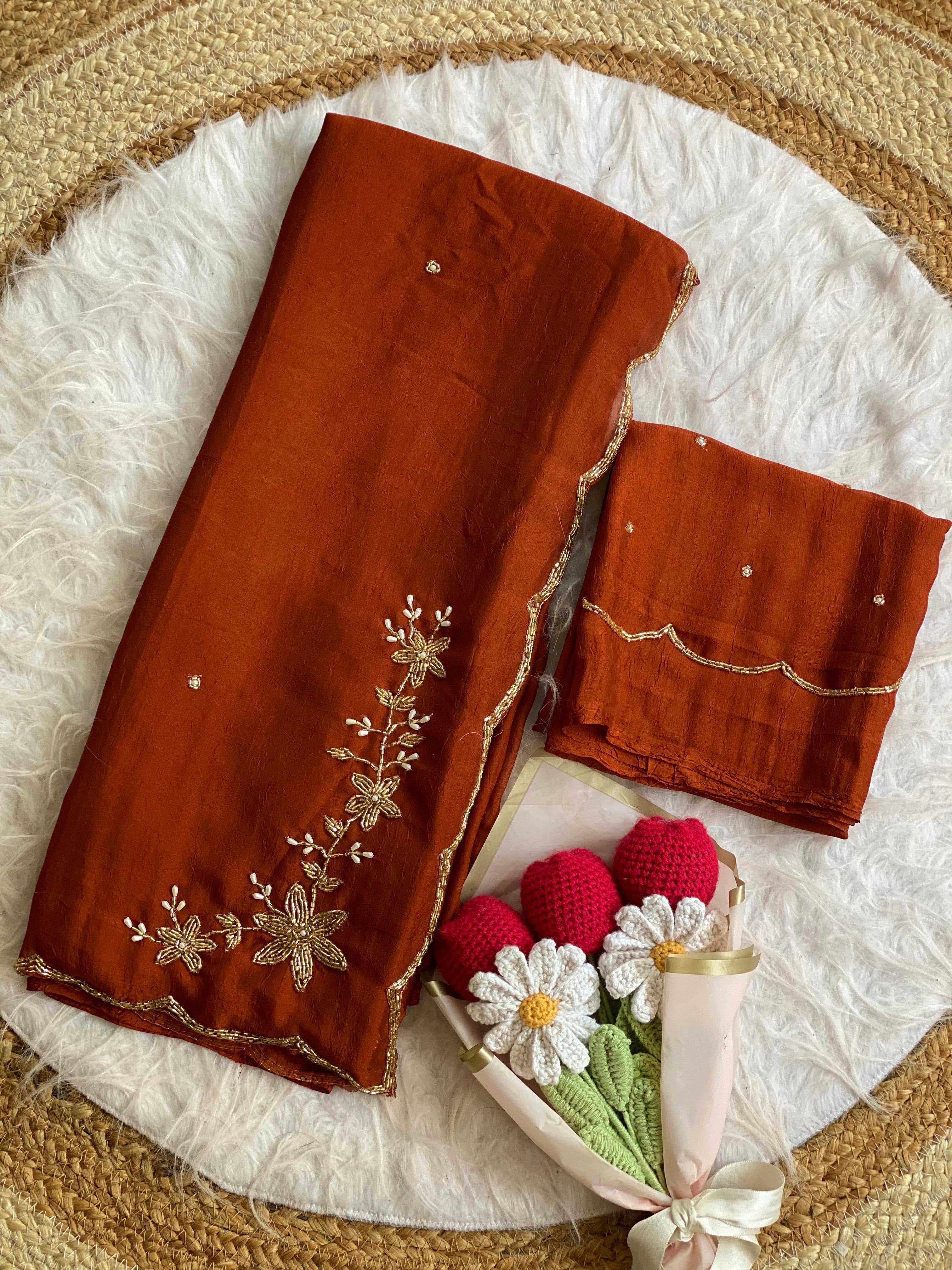 Soft crush silk saree