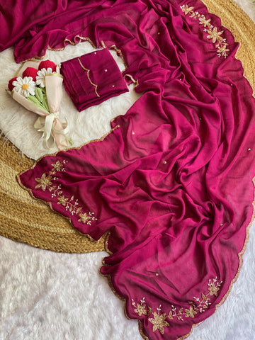 Soft crush silk saree