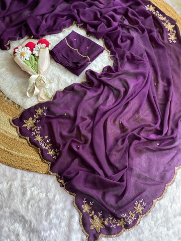 Soft crush silk saree