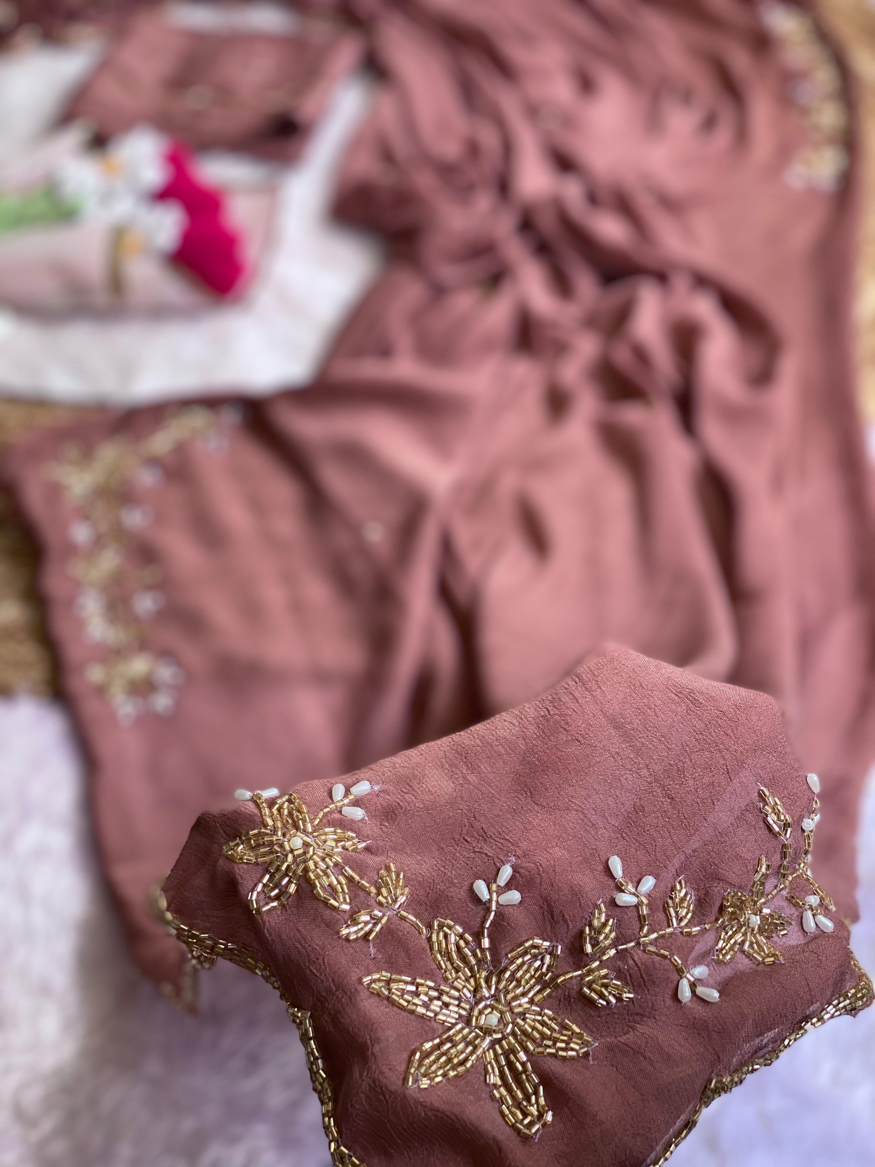 Soft crush silk saree