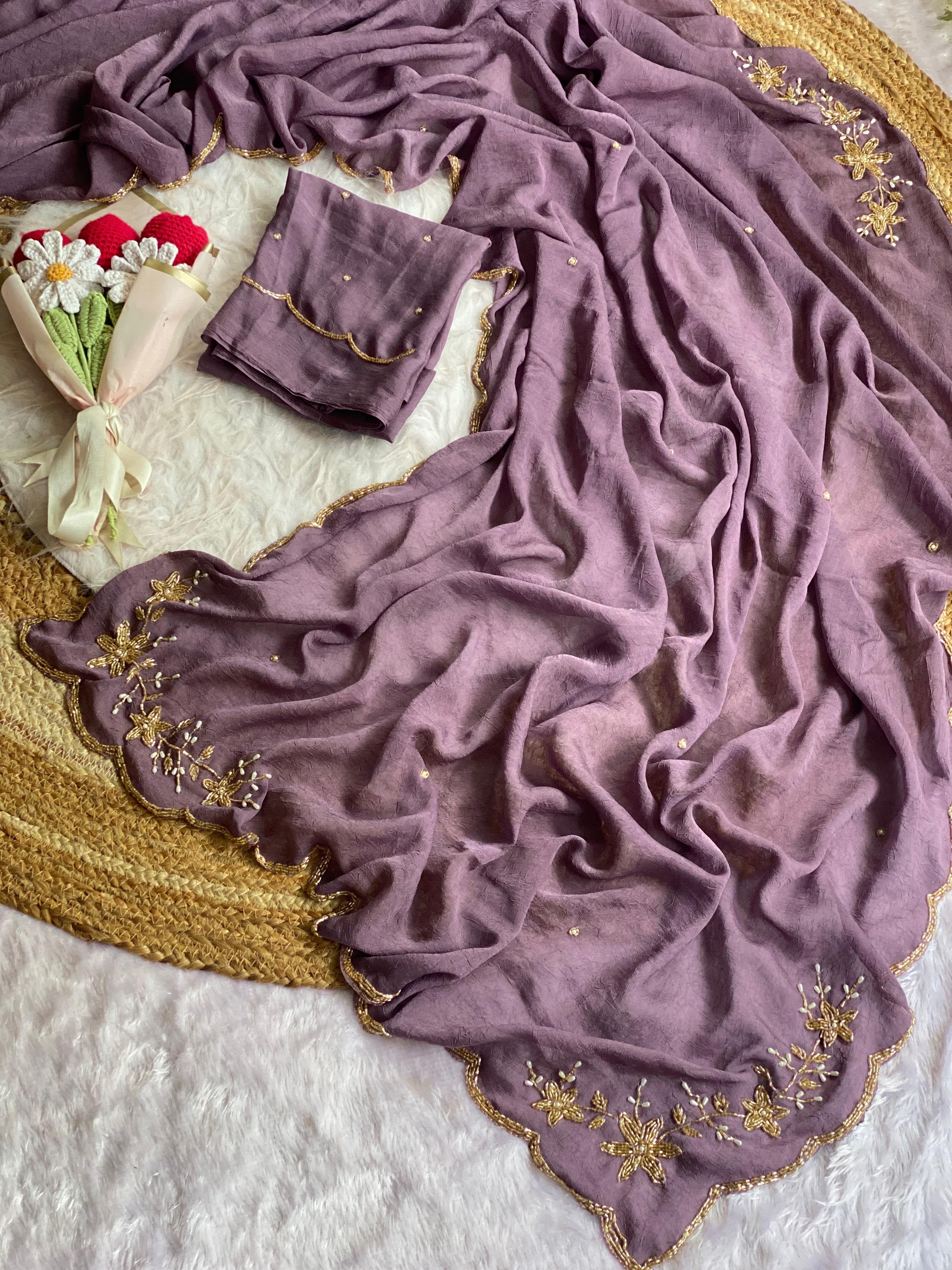 Soft crush silk saree