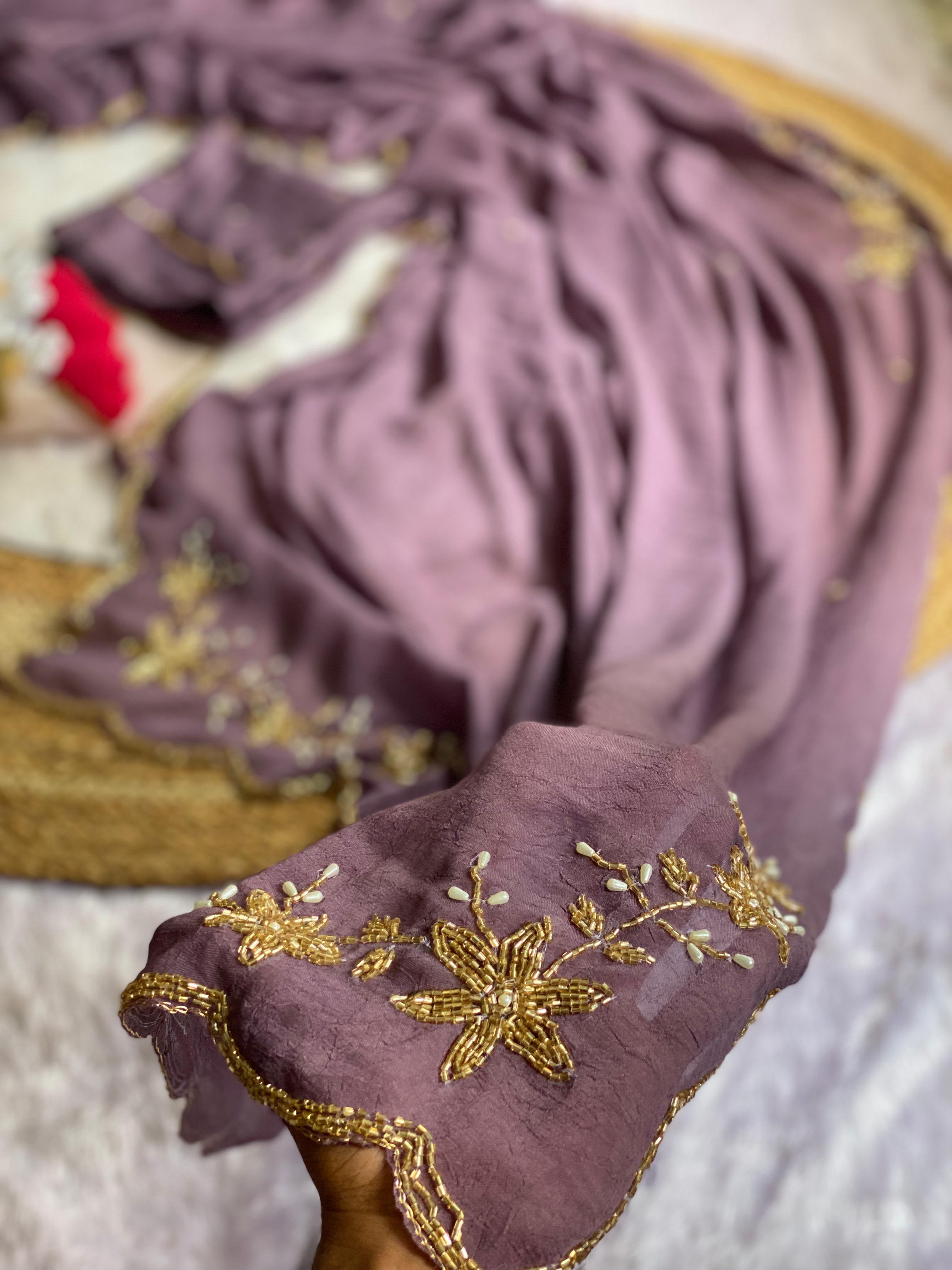 Soft crush silk saree