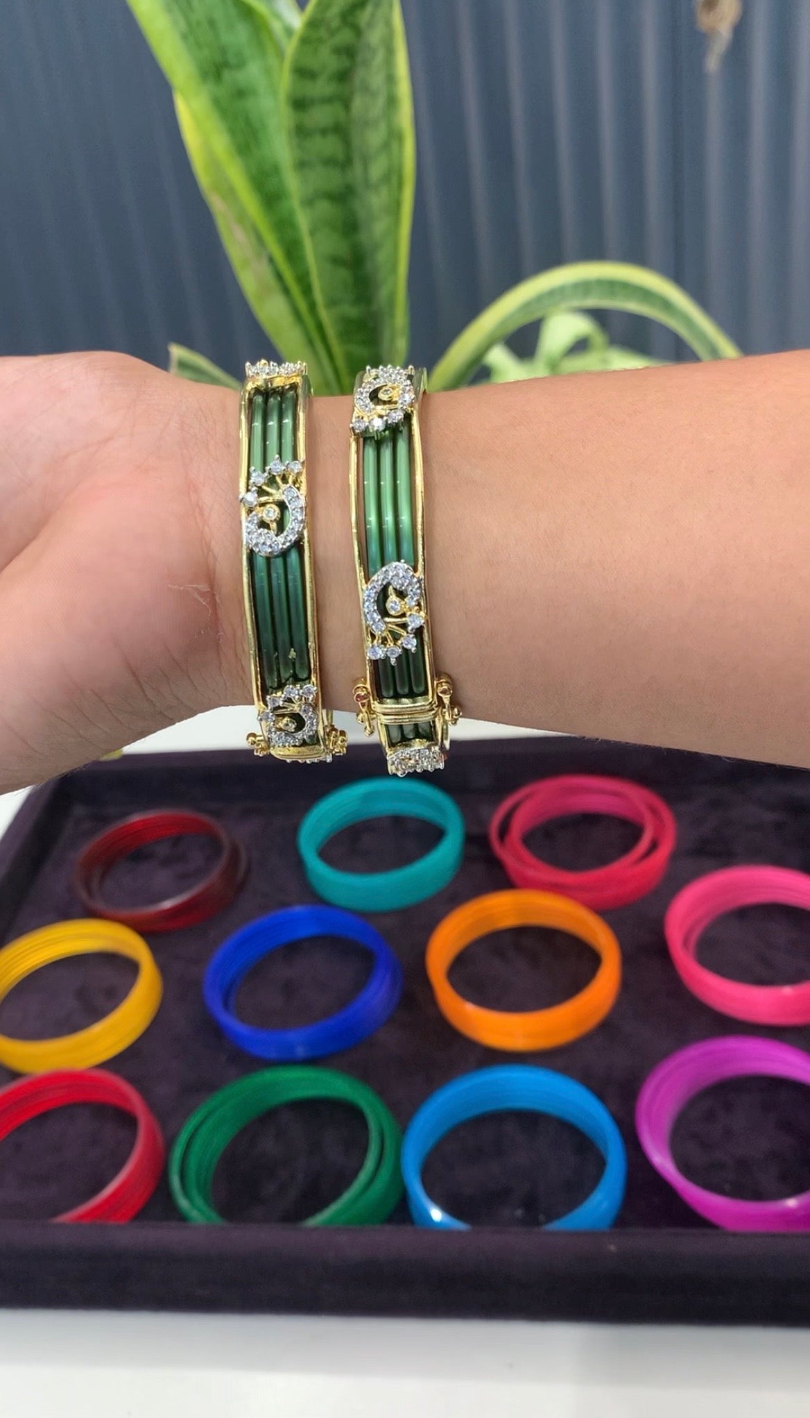 Beautiful peacock design bangles with adjustable color bangles
