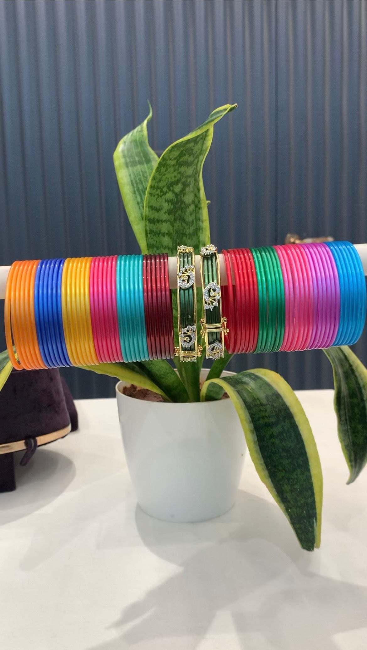 Beautiful peacock design bangles with adjustable color bangles