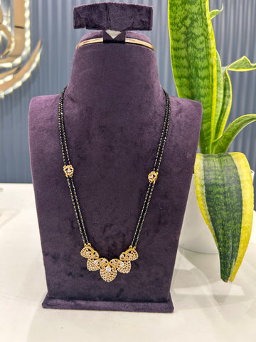 Beautiful Diamond Replica pendant with 2 layers Blackbeads chain 18 inchs long