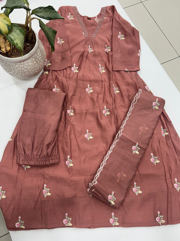 Crushed georgette 3-piece set