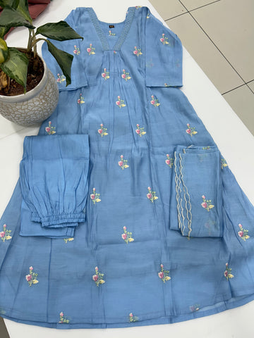 Crushed georgette 3-piece set