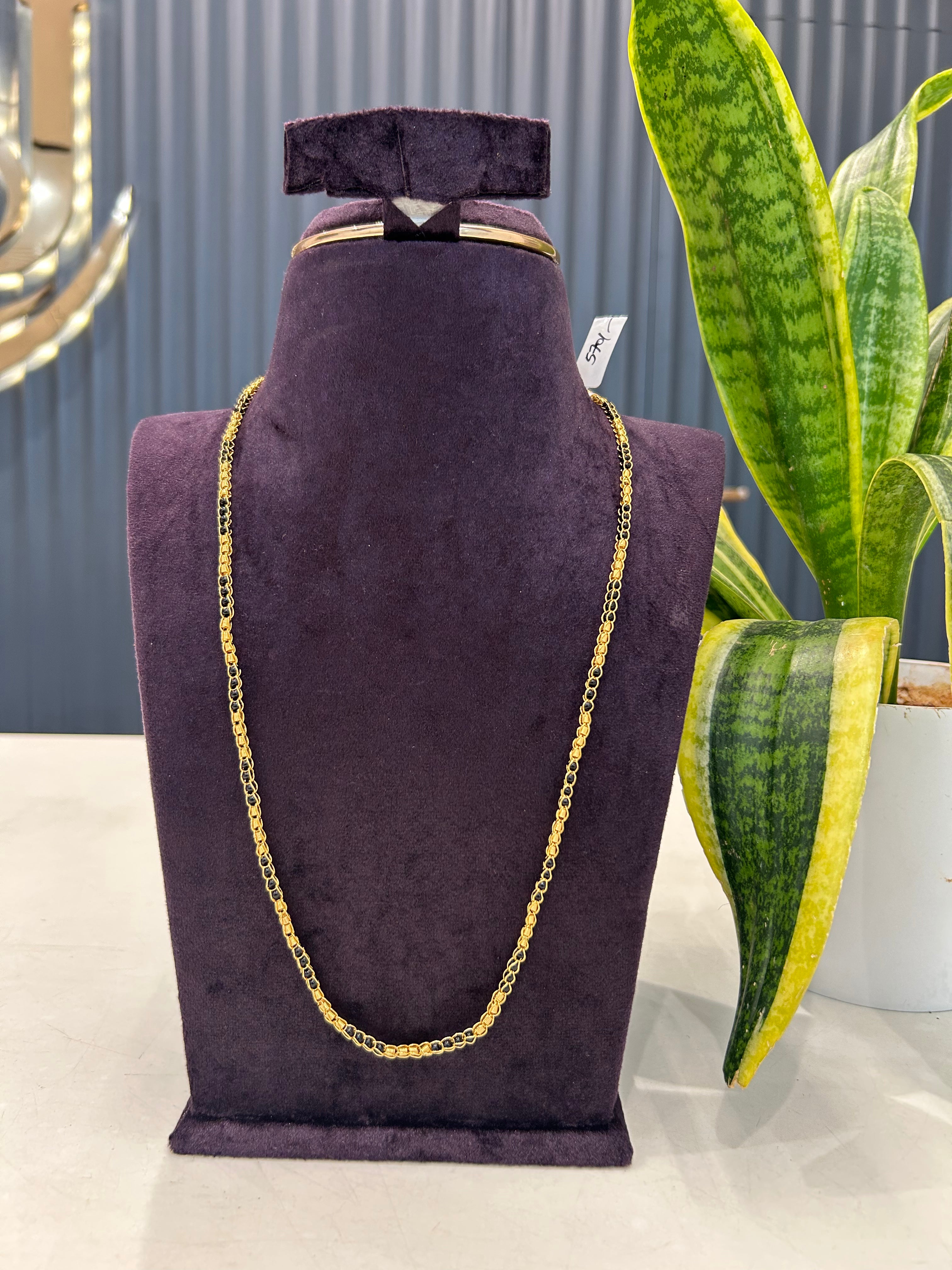 Beautiful Blackbeads thali chain 24 inchs long