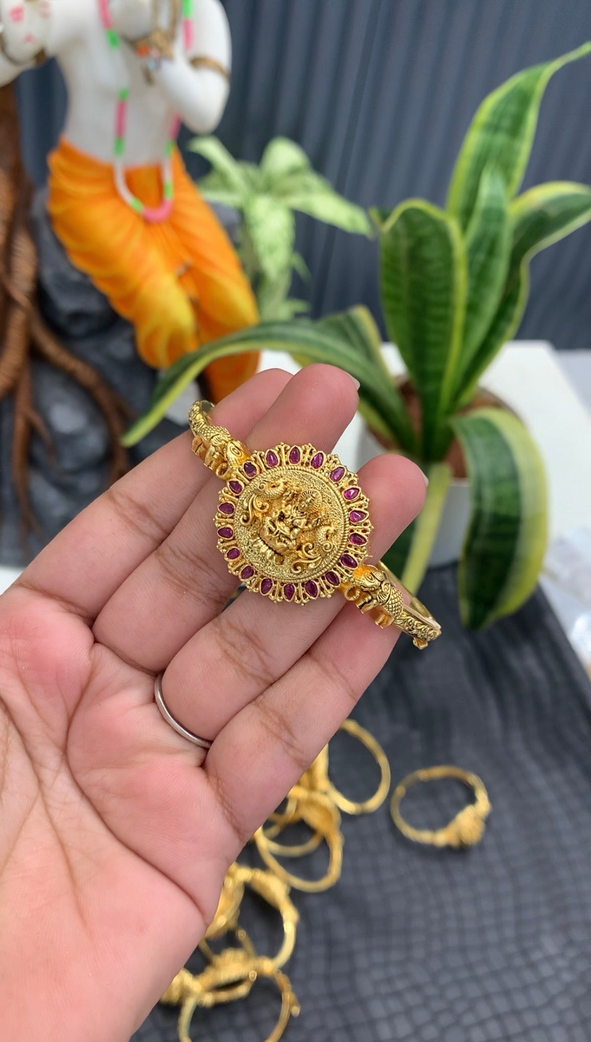 Beautiful Lakshmi devi idol openable bracelet