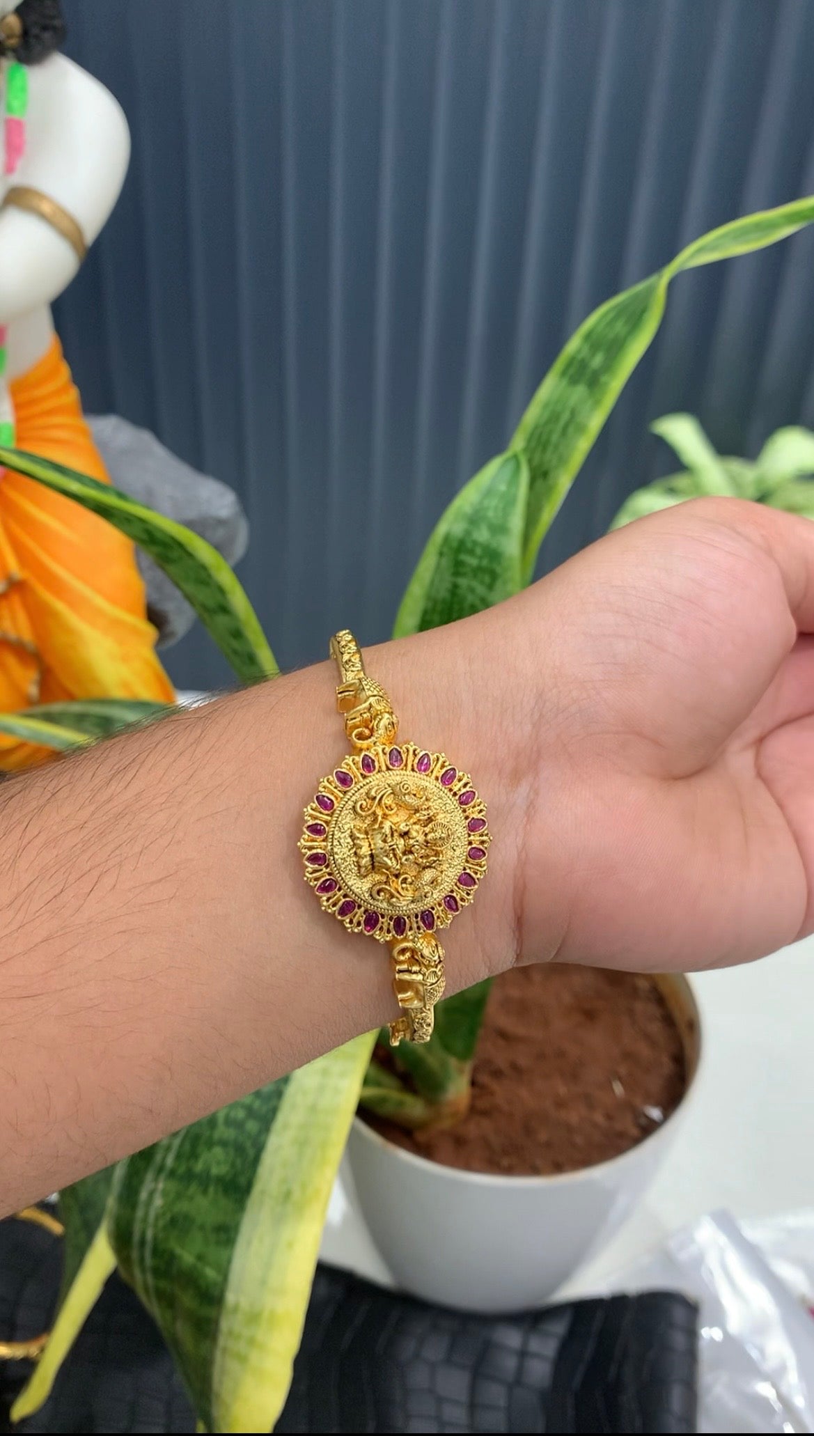 Beautiful Lakshmi devi idol openable bracelet