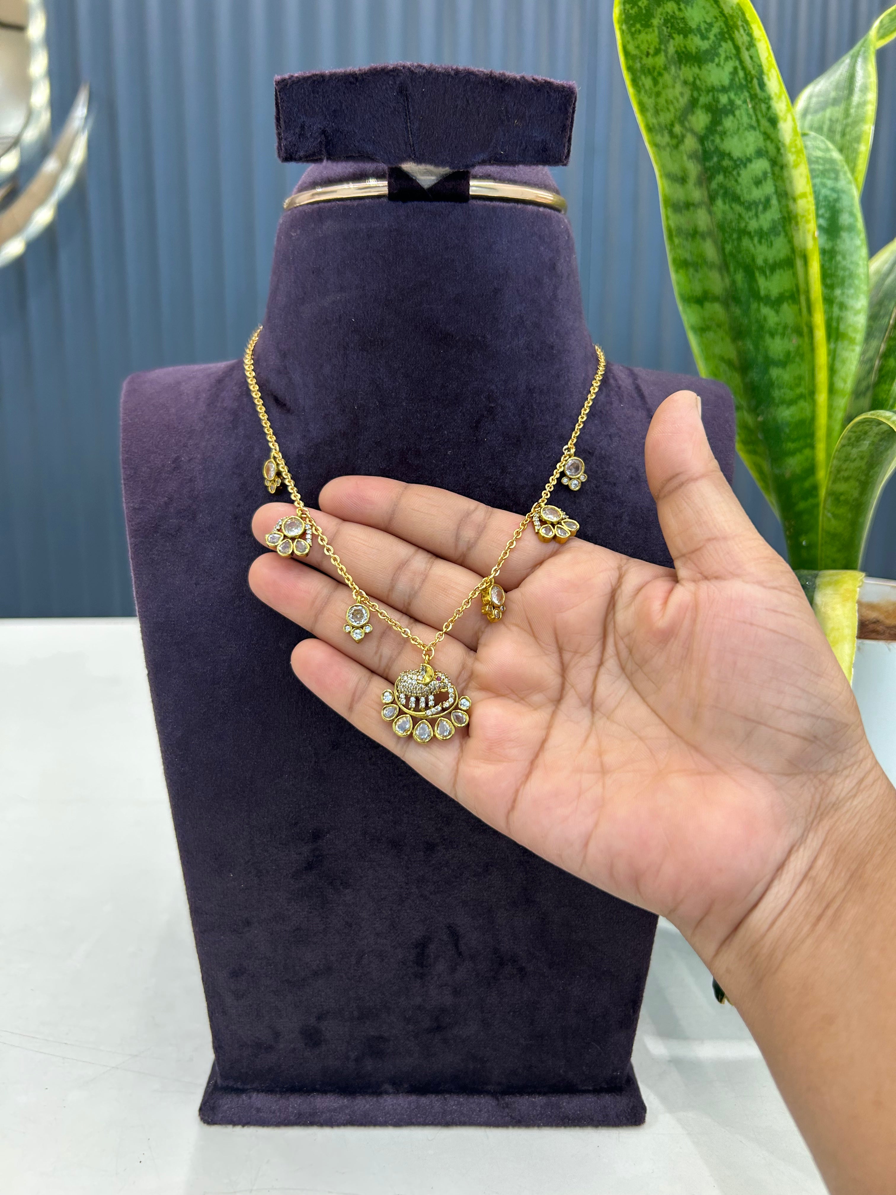 Beautiful Elephant design pendants with Chandraharam chain 18 inchs long