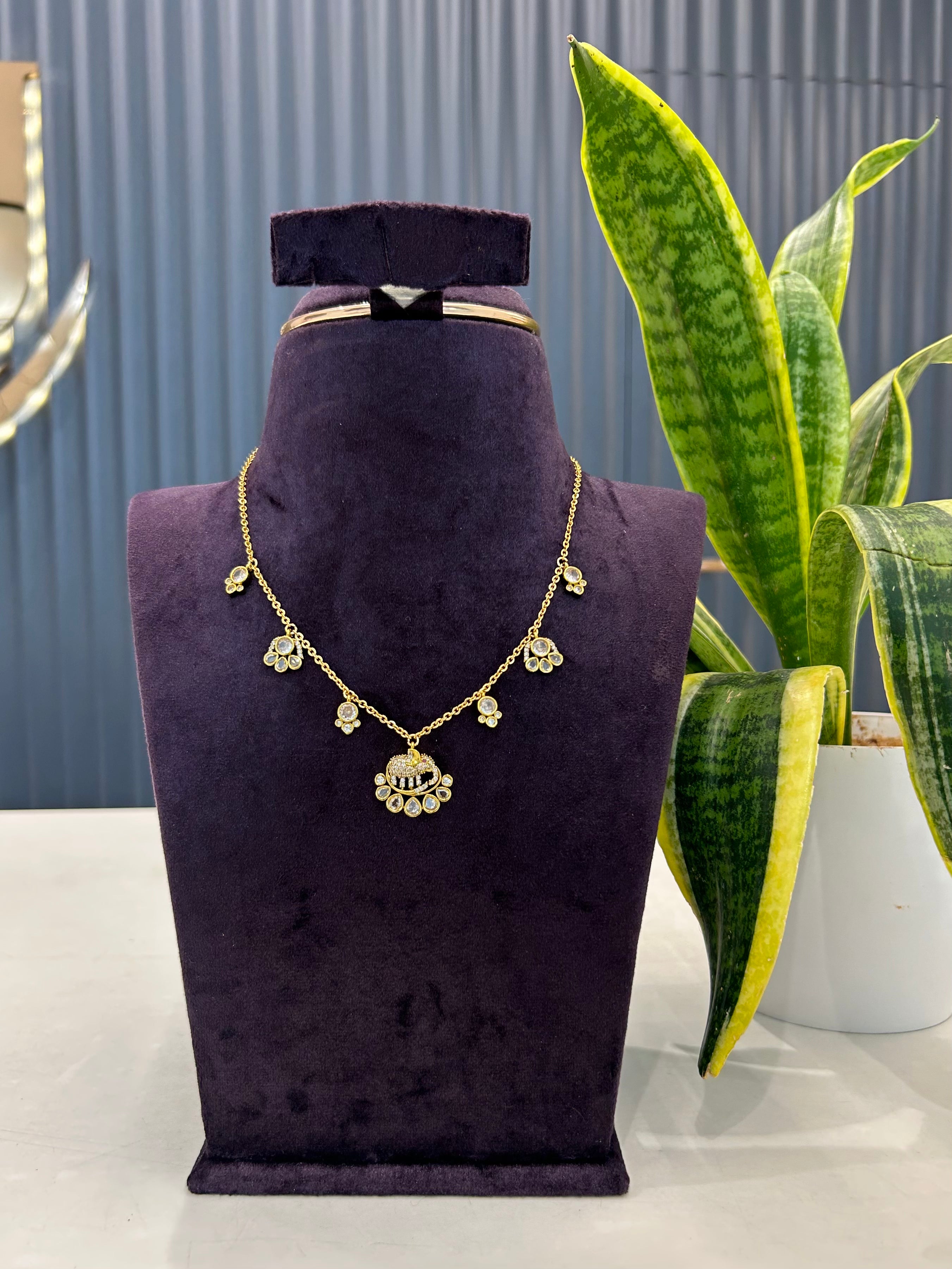 Beautiful Elephant design pendants with Chandraharam chain 18 inchs long