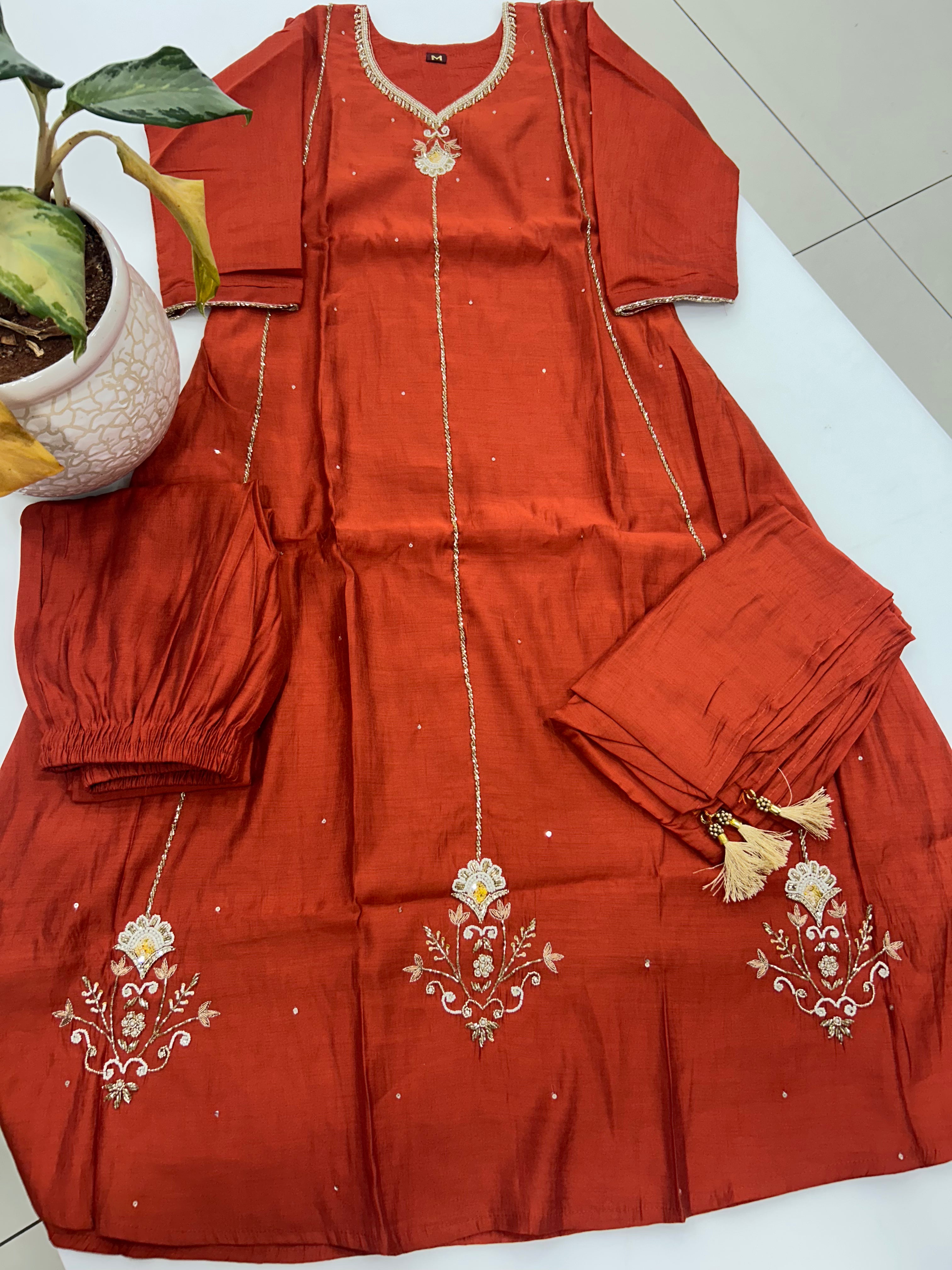 Mul chenderi A-line 3-piece set