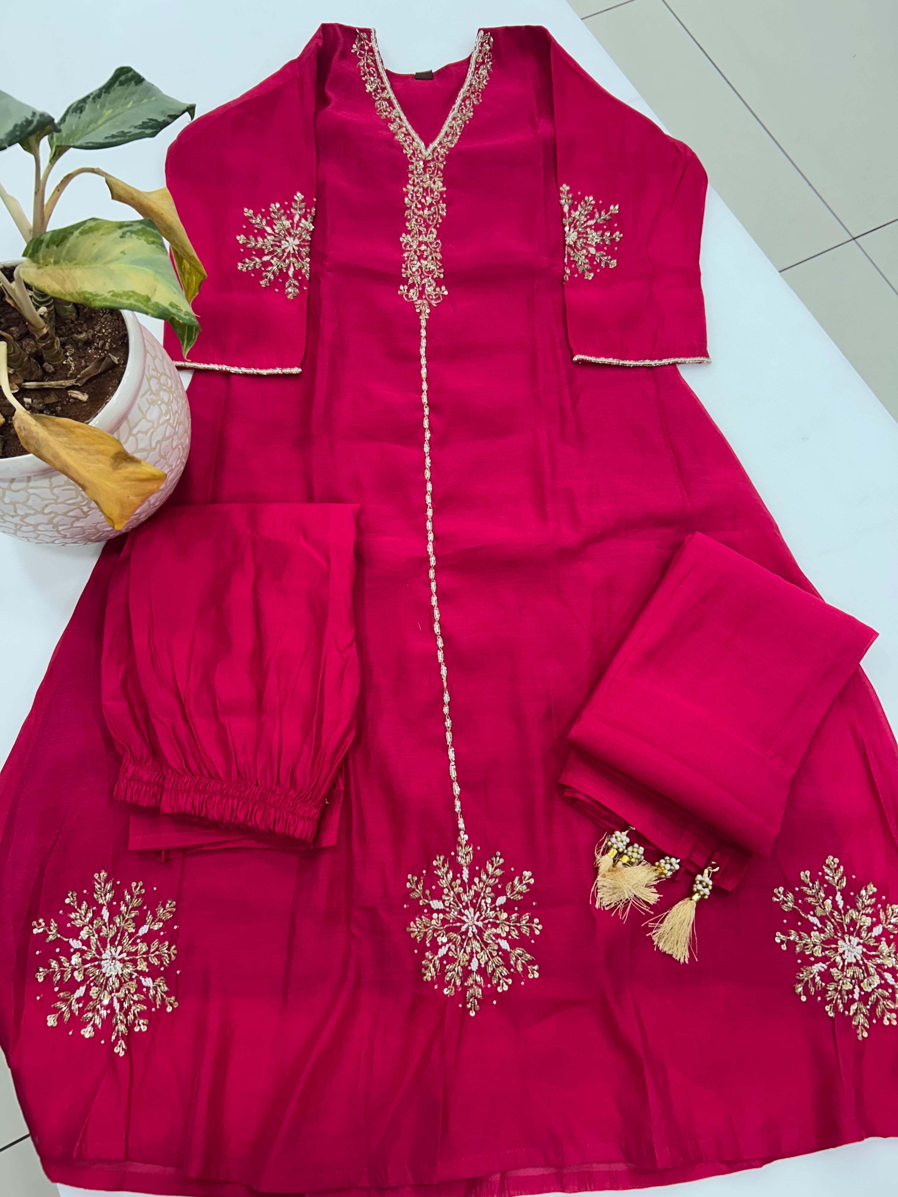 Mul chenderi A-line 3-piece set