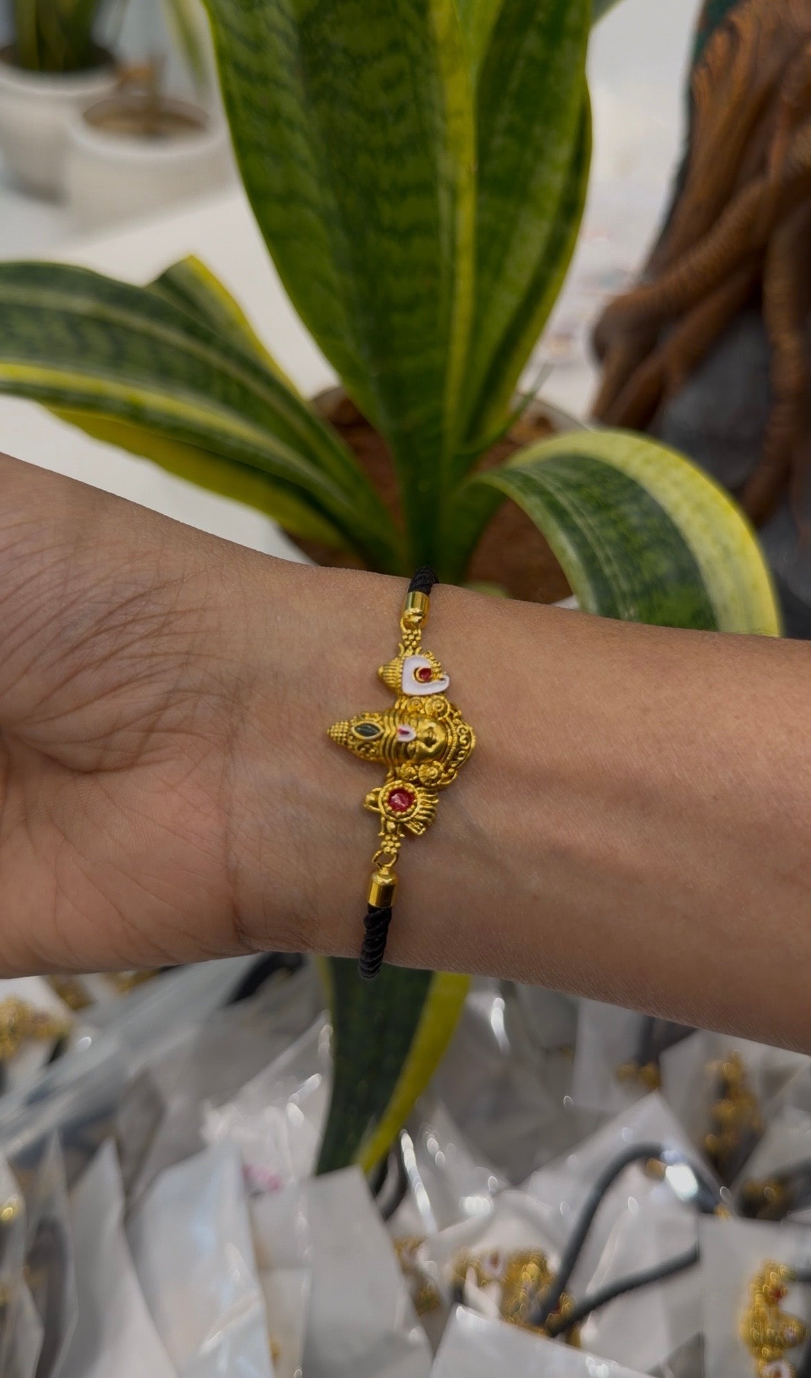 Beautiful Venkateswara swamy bracelet with adjustable thread