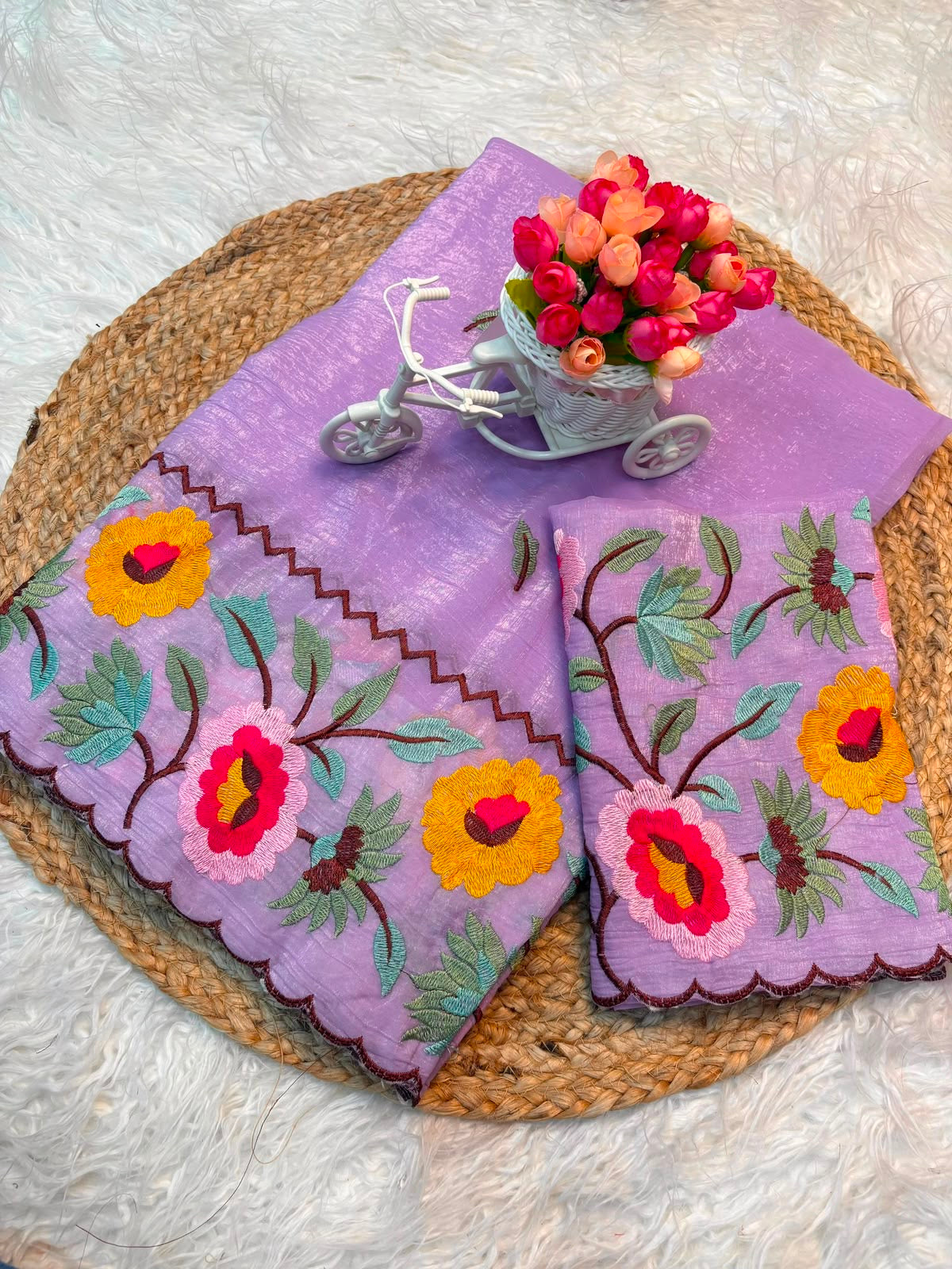 Crunchy fabric saree