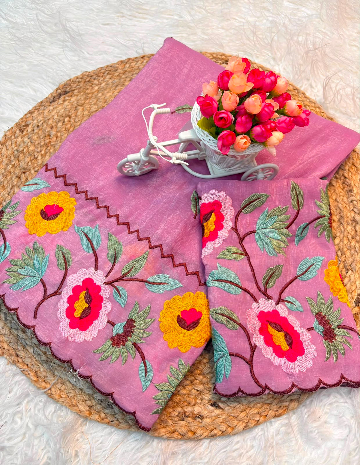 Crunchy fabric saree