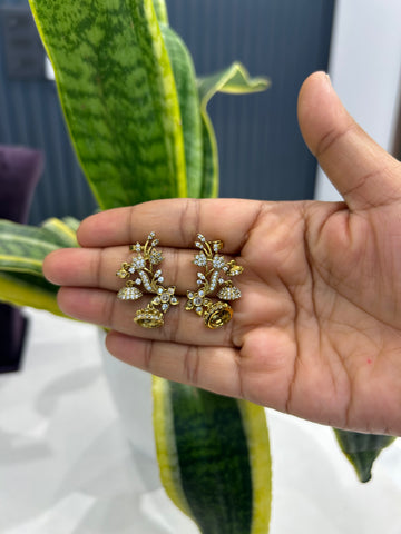 Beautiful CZ stones earrings with pushback