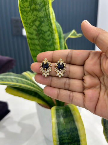 Beautiful purple stone studs with pushback