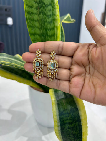 Beautiful white stone earrings with pushback