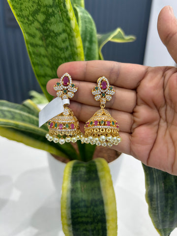 Beautiful multi CZ stone jumkis with pushback