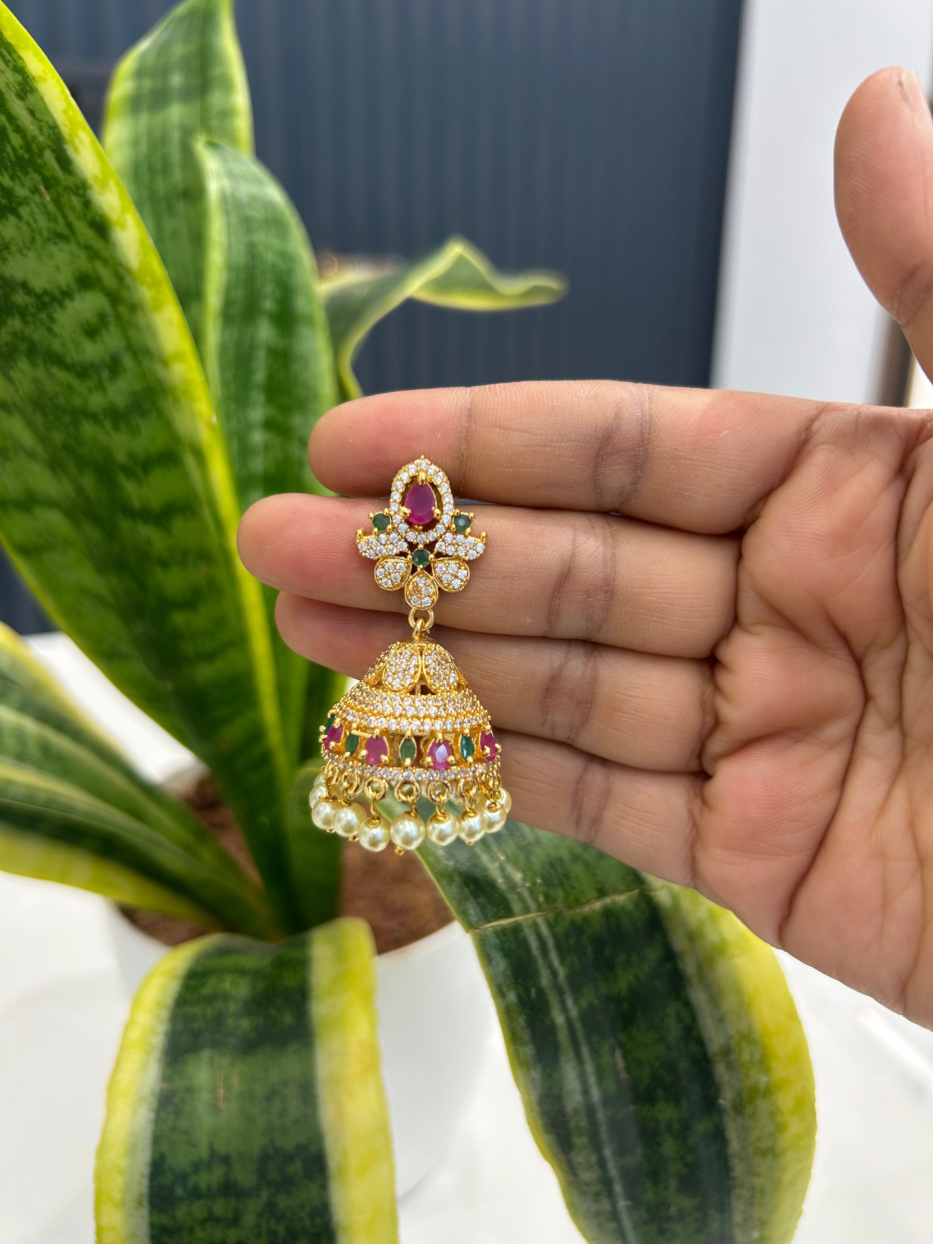 Beautiful multi CZ stone jumkis with pushback