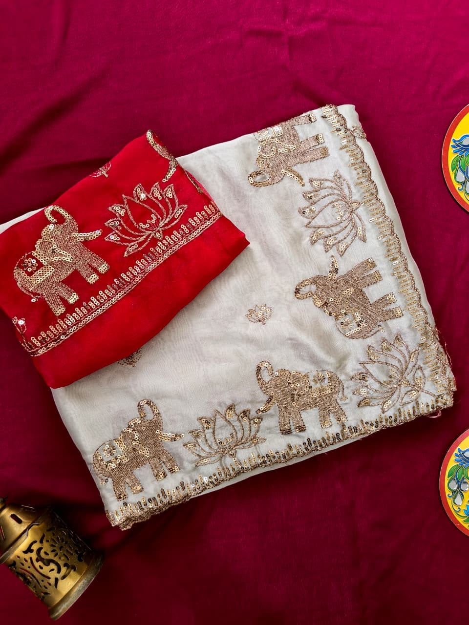 Rangoli georgette saree