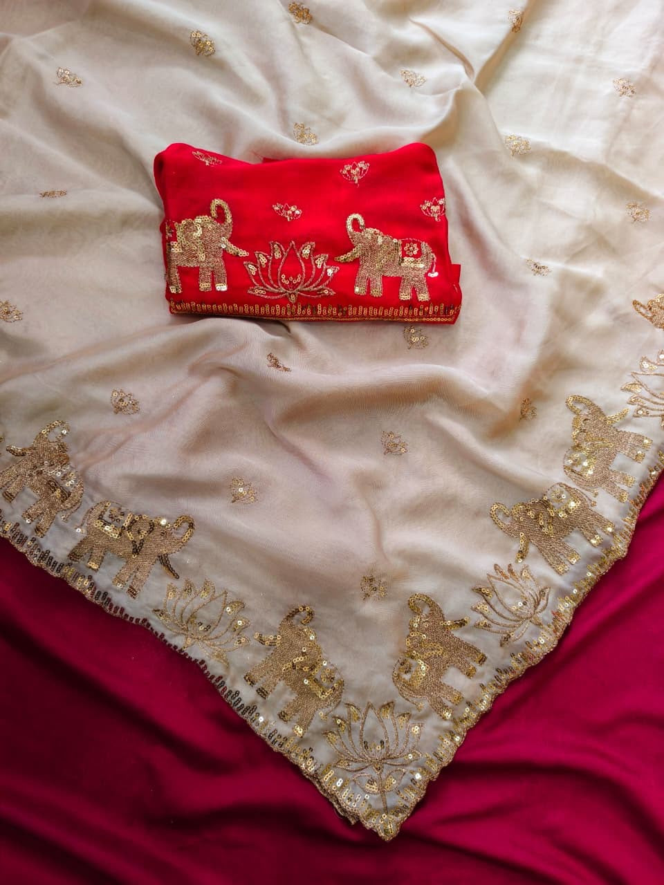 Rangoli georgette saree