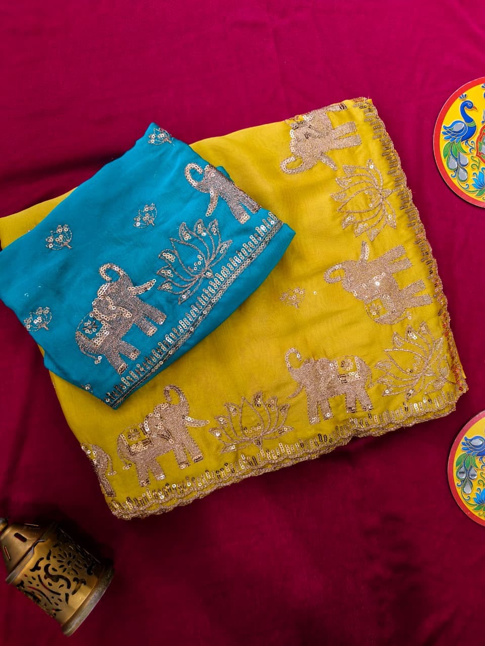 Rangoli georgette saree
