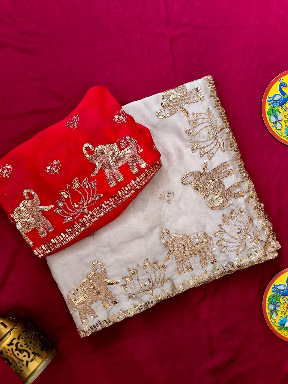 Rangoli georgette saree