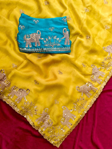 Rangoli georgette saree