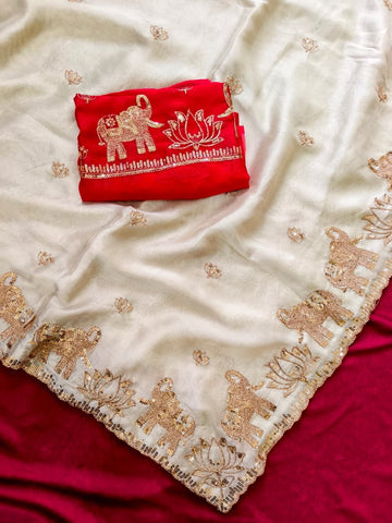 Rangoli georgette saree