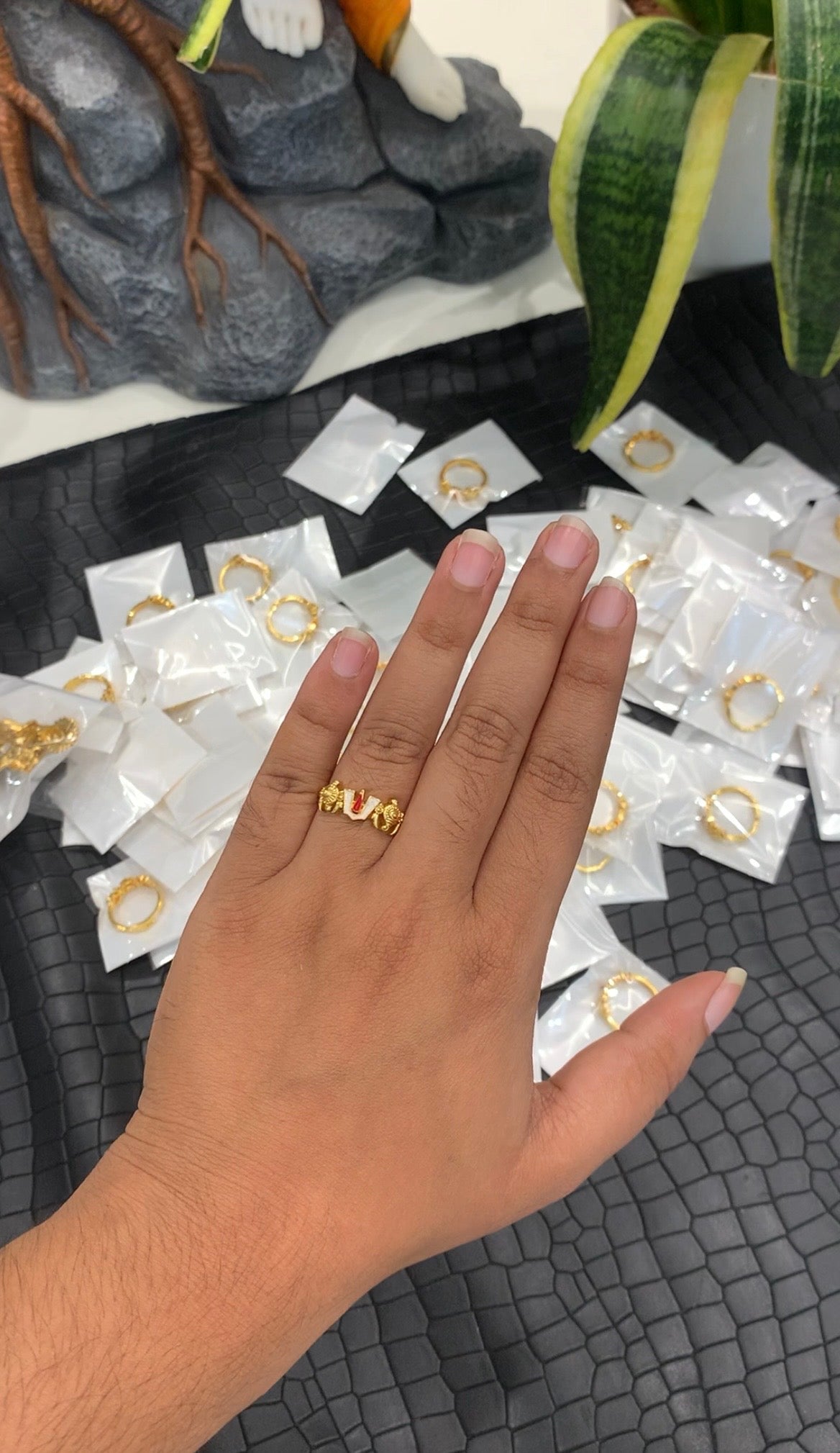 Beautiful Venkateswara swamy namam finger ring