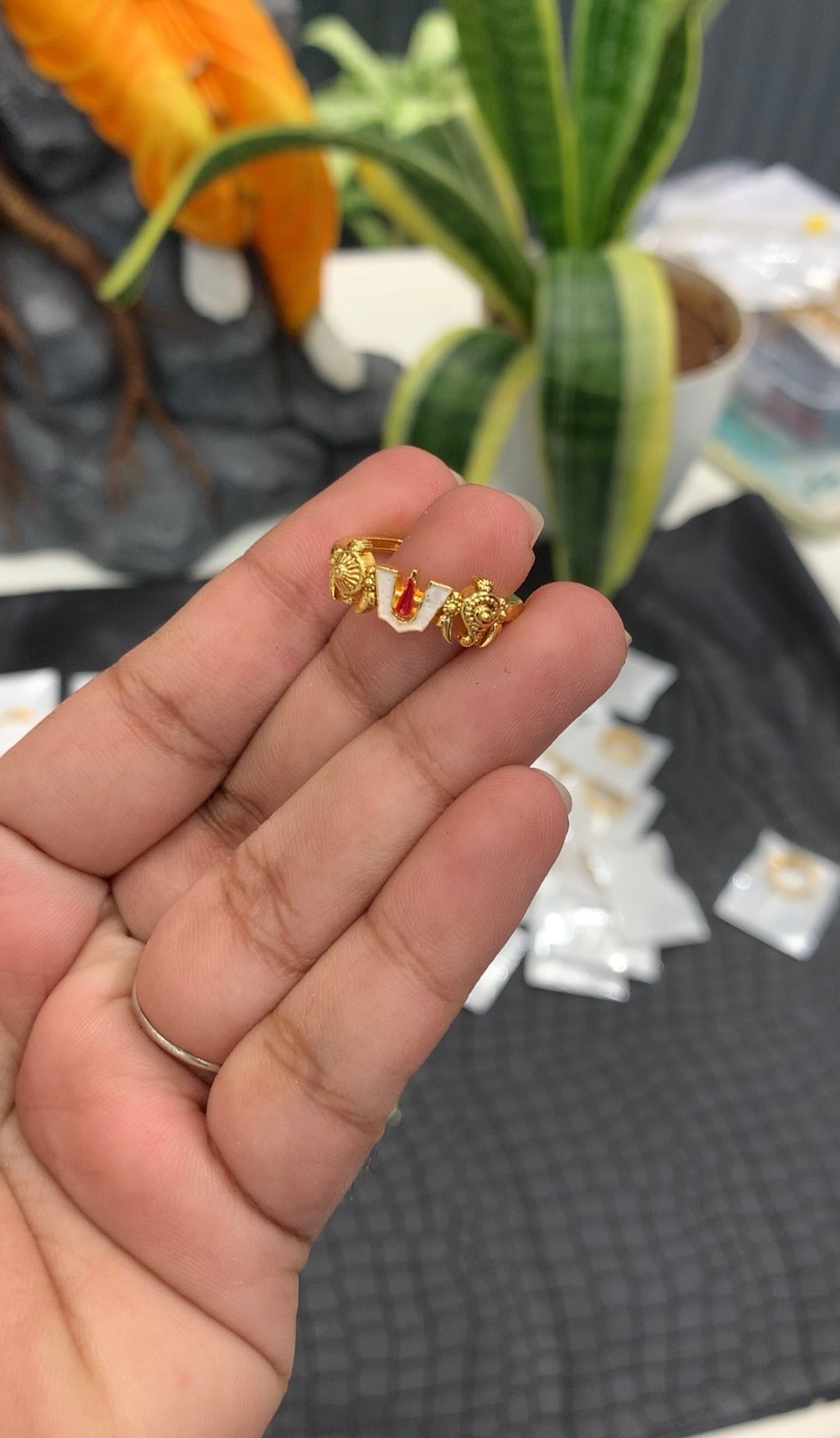 Beautiful Venkateswara swamy namam finger ring