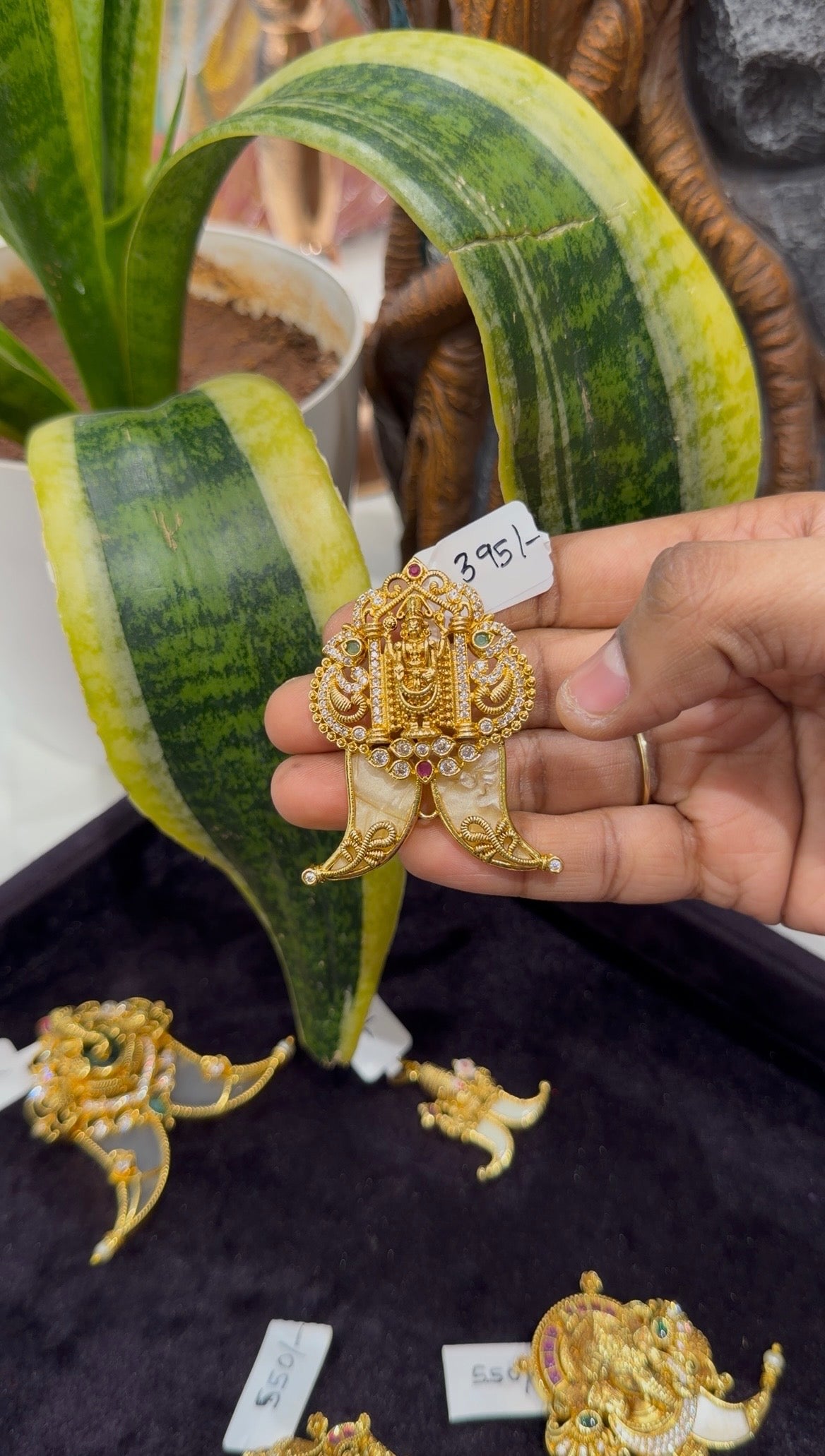 Beautiful Venkateswara swamy tiger nail with backhook