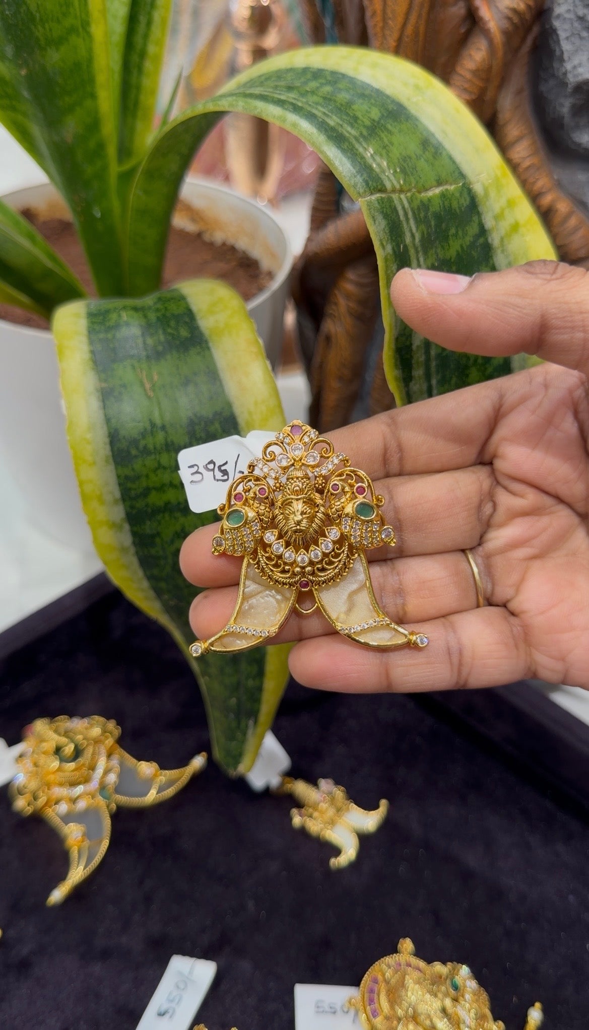Beautiful Narasimha swamy tiger nail pendant with Backhook