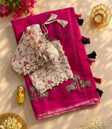 Premium chenderi cotton saree